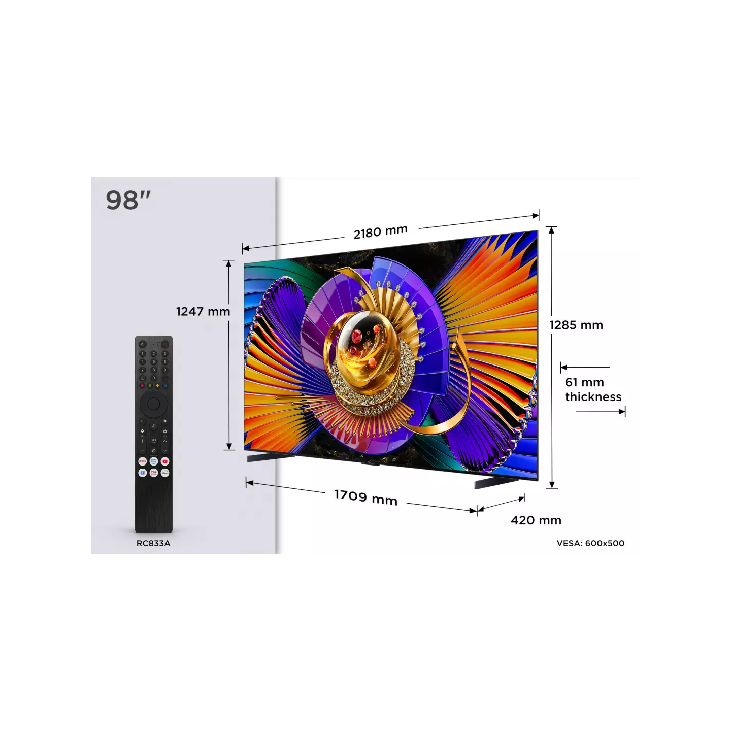TV QLED TCL 98C79L 98" 4K SQD-Mini LED 144 Hz | Nimestore