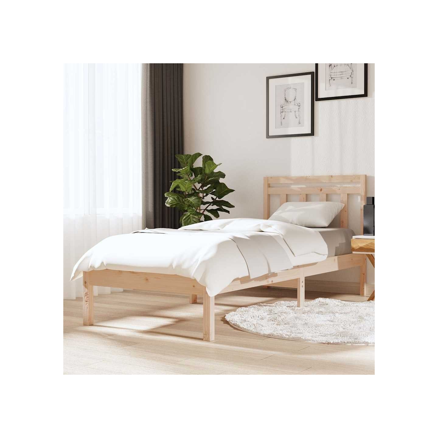 Cadre de lit sans matelas bois massif