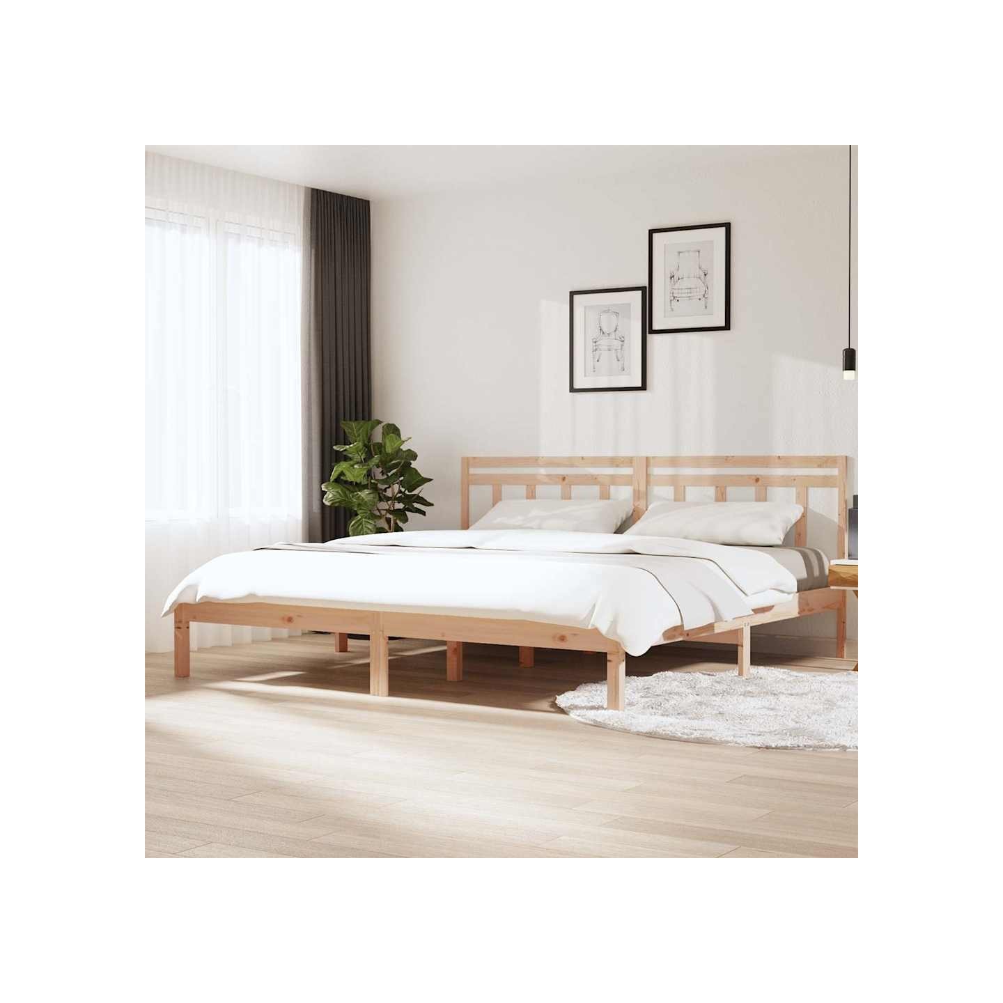 Cadre de lit sans matelas bois massif 160x200 cm