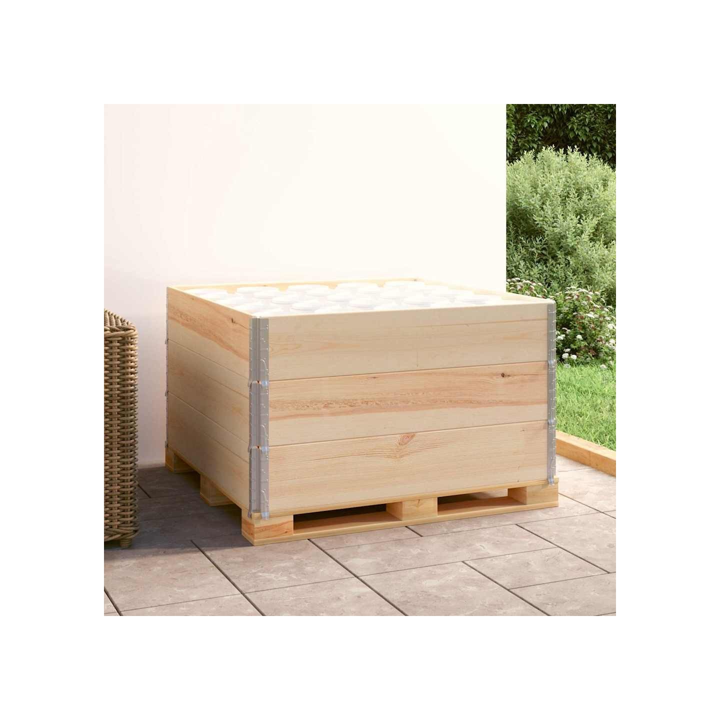 Colliers de palette 3 pcs 100x100 cm Bois de pin solide