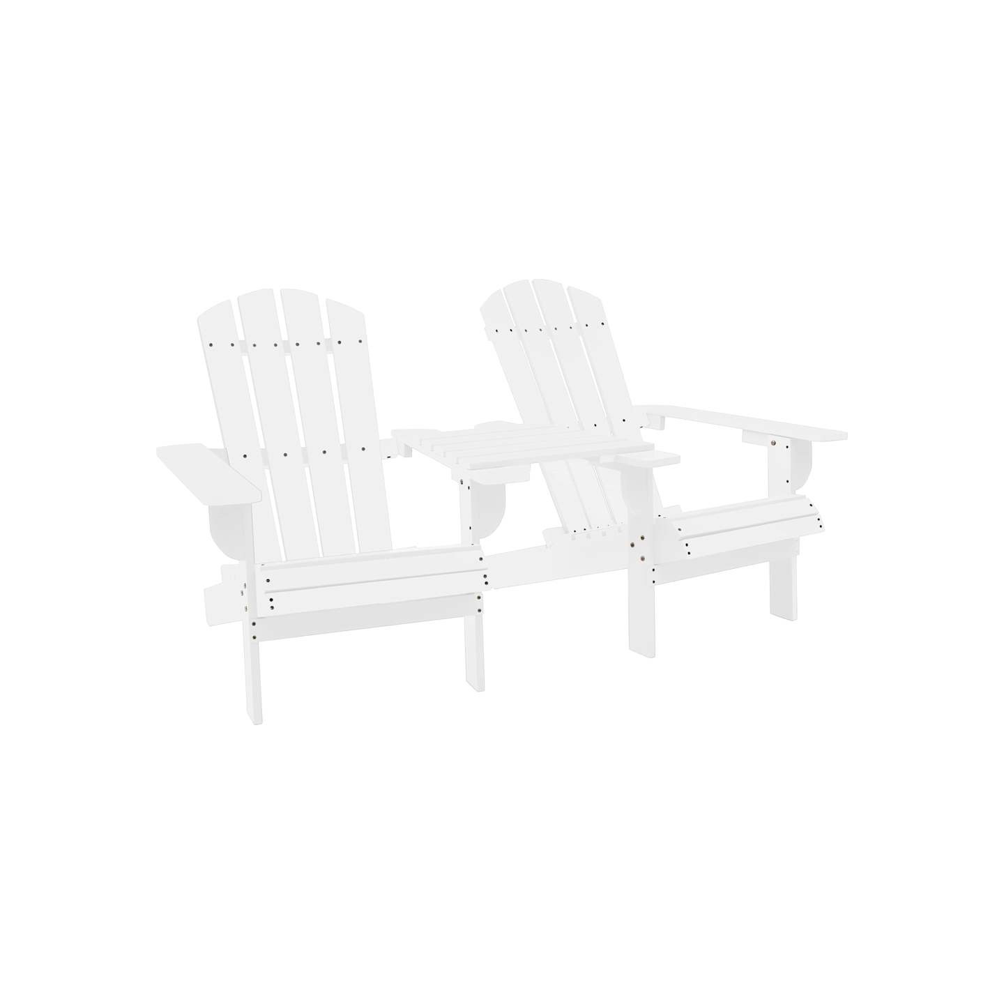 Chaises de jardin Adirondack avec table bois de sapin blanc