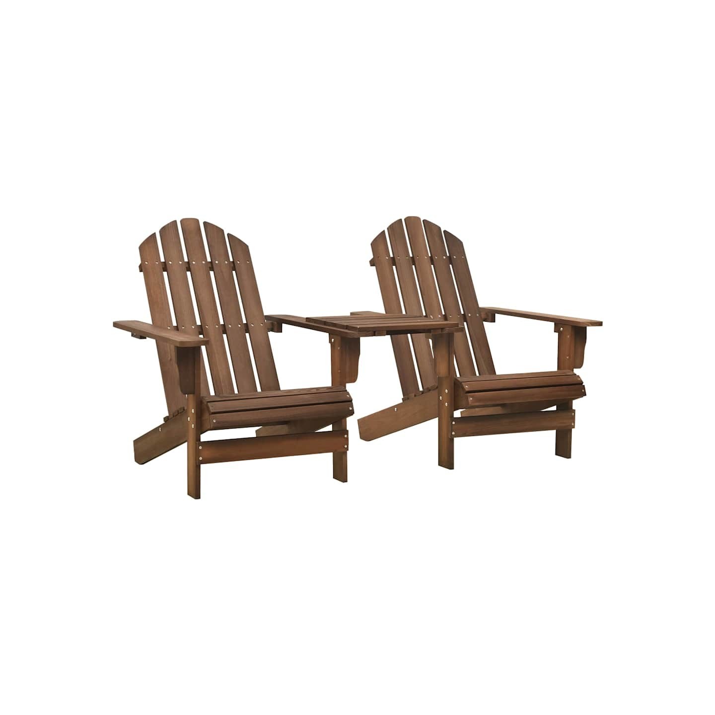 Chaises de jardin Adirondack avec table bois de sapin marron