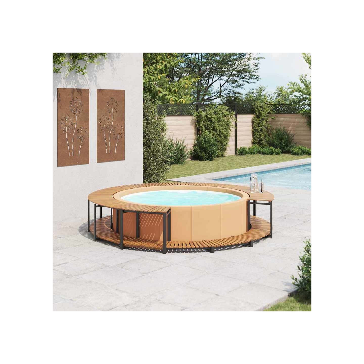 Cadre de spa 273x53 cm bois d'acacia massif