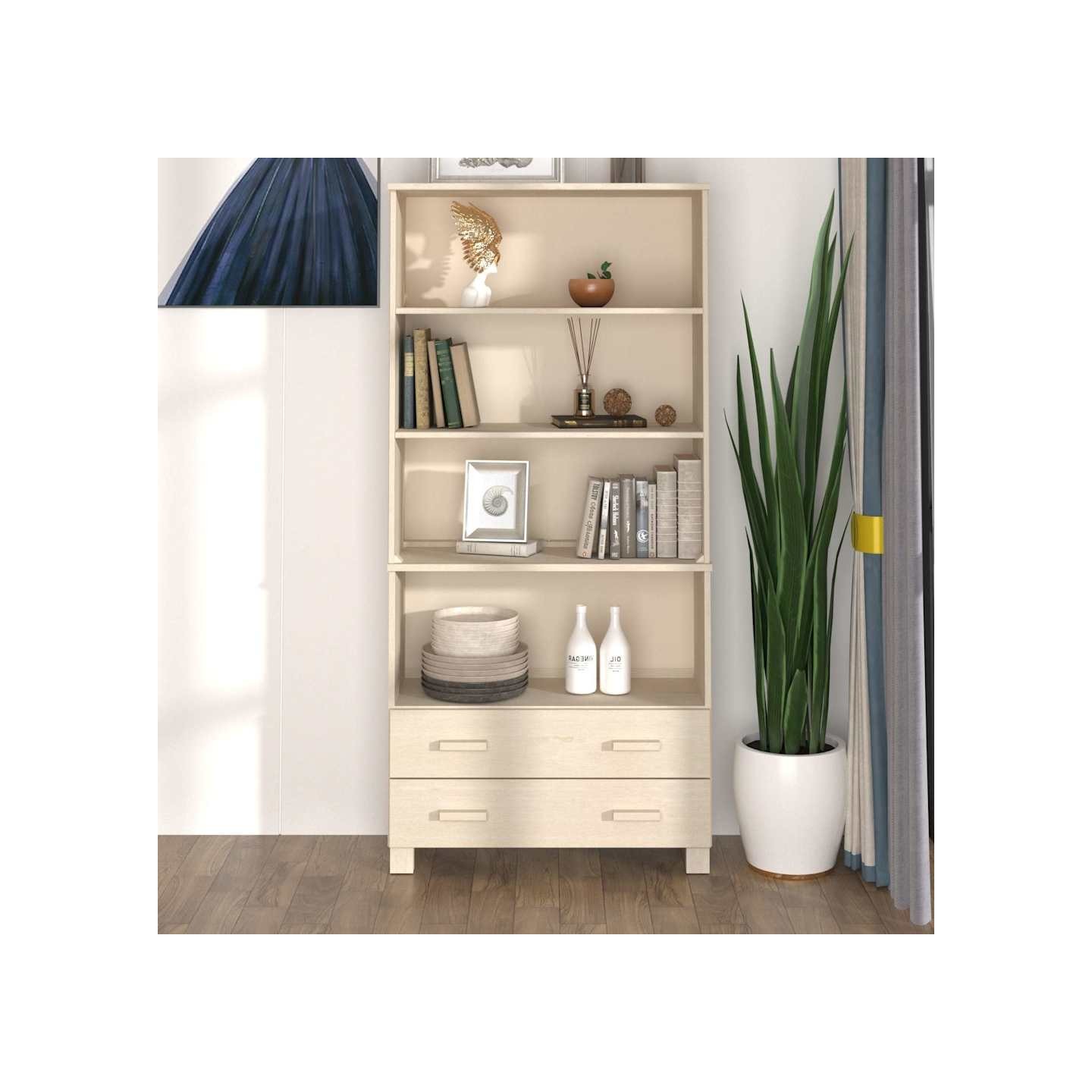 Buffet HAMAR Bois massif de pin Marron miel