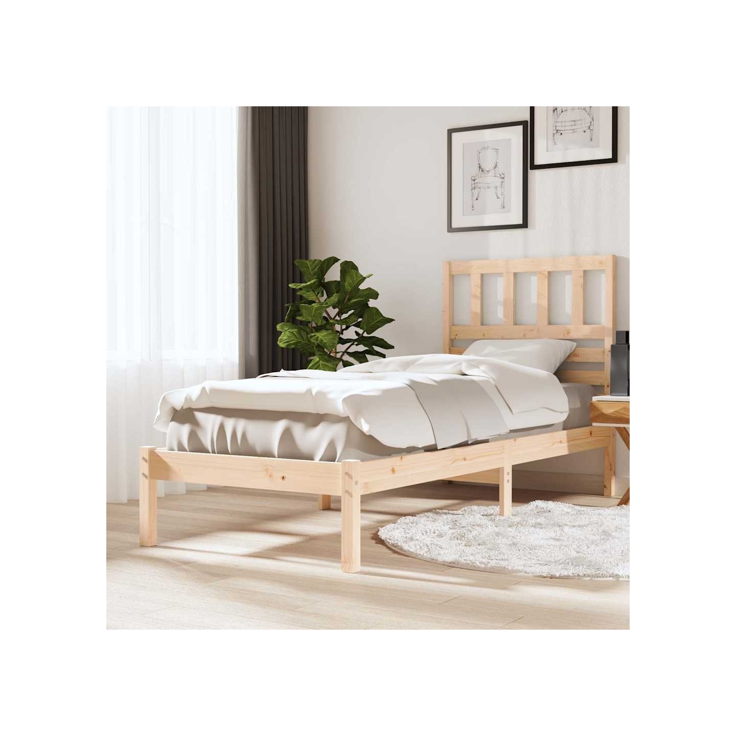 Cadre de lit sans matelas 90x190 cm bois de pin massif