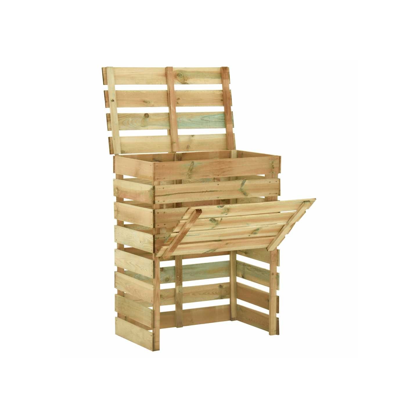 Composteur de jardin à lattes 2 pcs 80x50x100 cm Pin imprégné