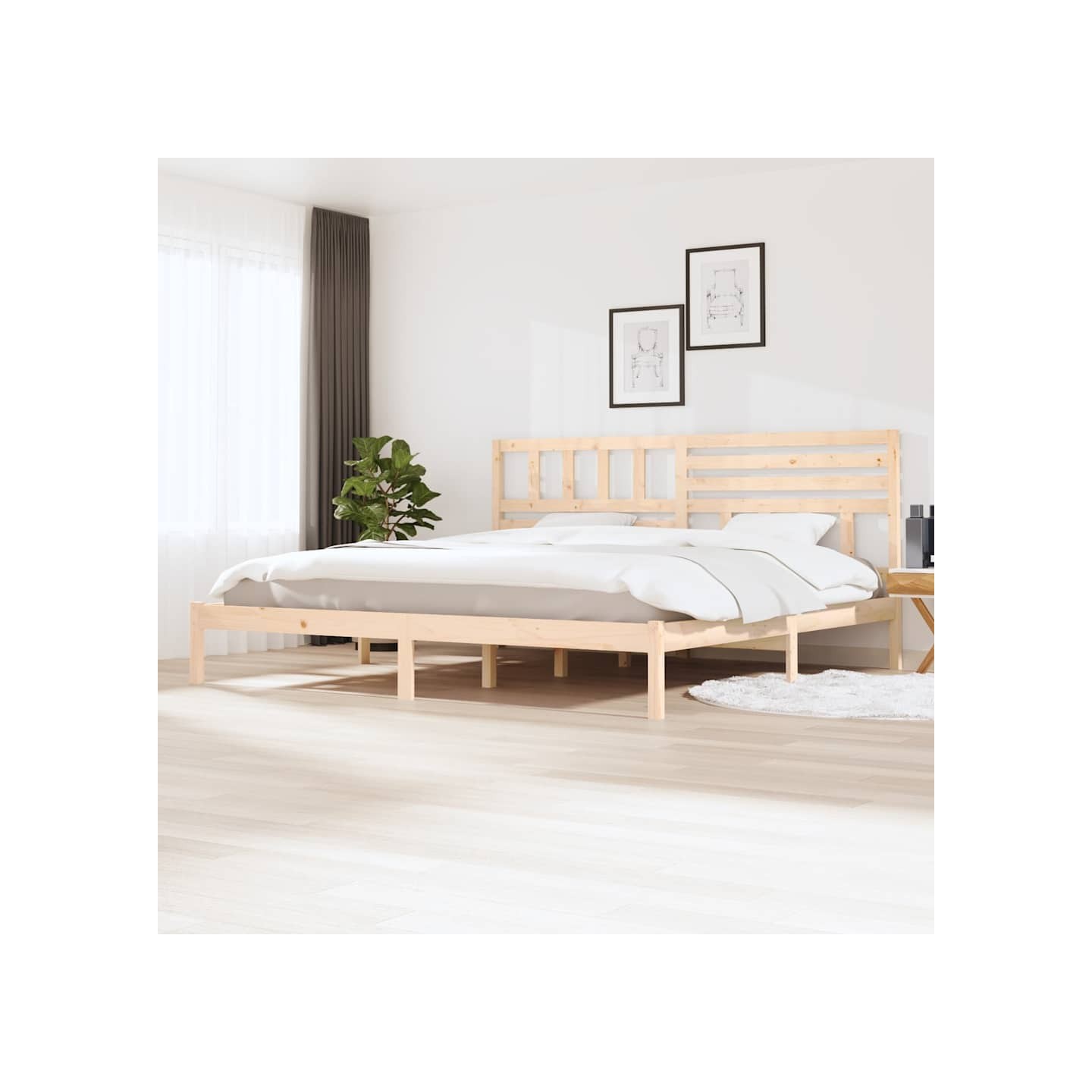 Cadre de lit sans matelas 180x200 cm bois massif de pin