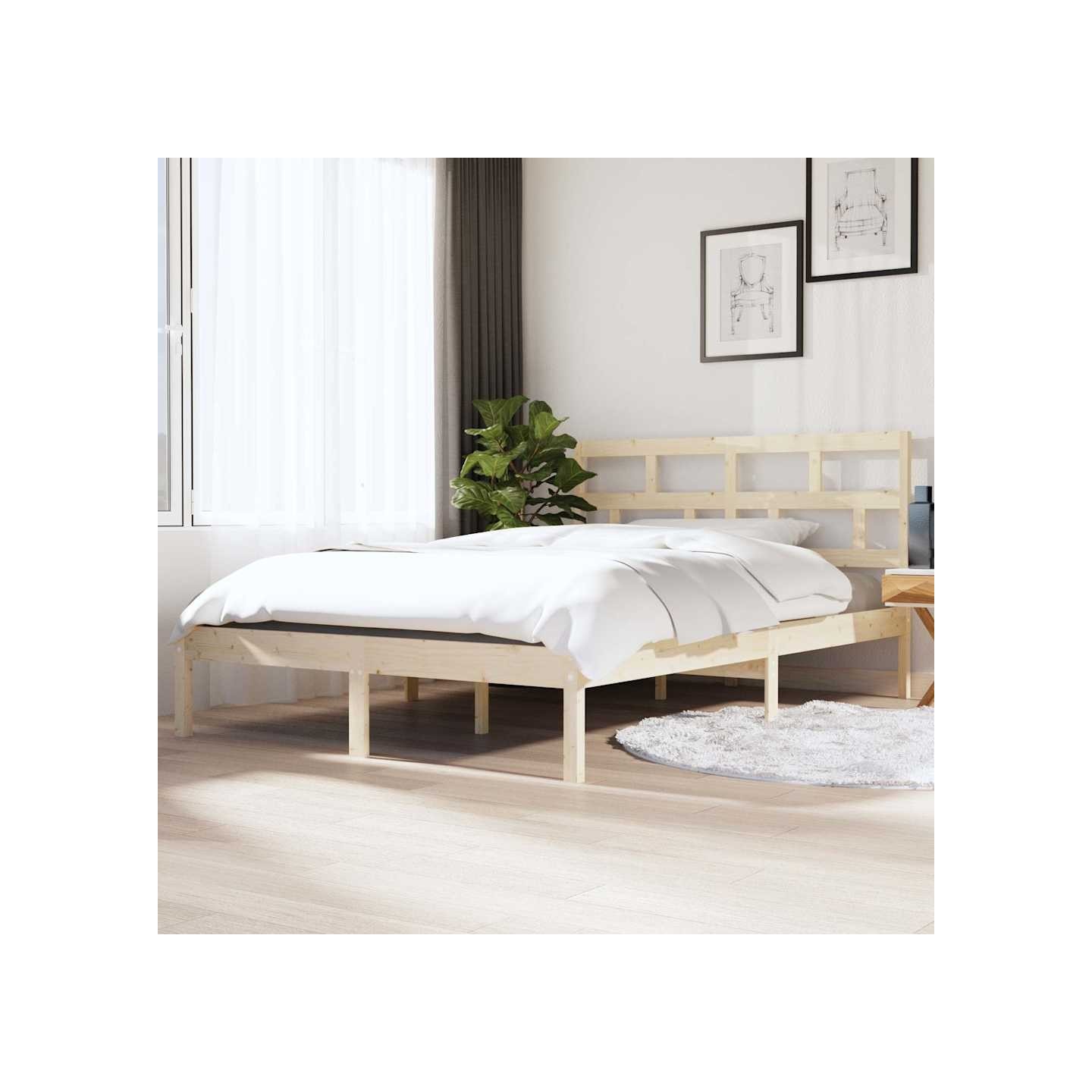 Cadre de lit sans matelas bois massif
