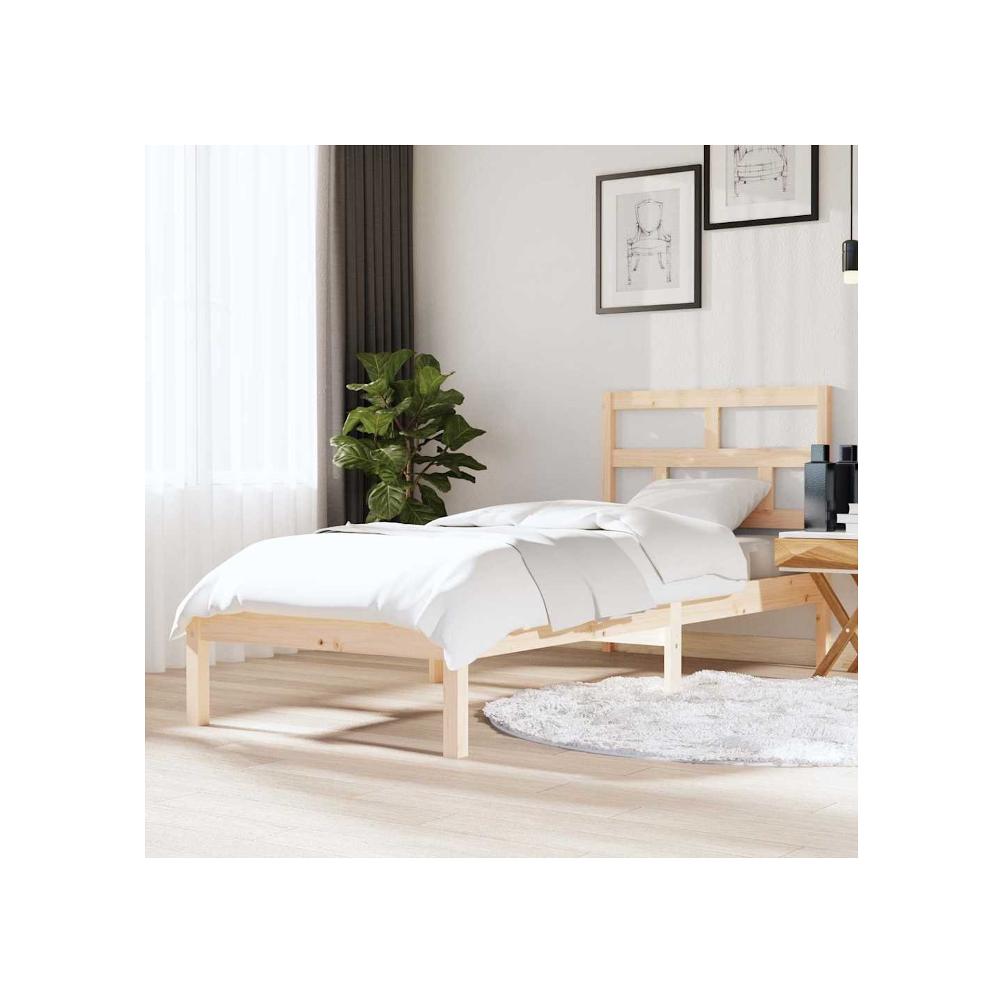 Cadre de lit sans matelas bois massif