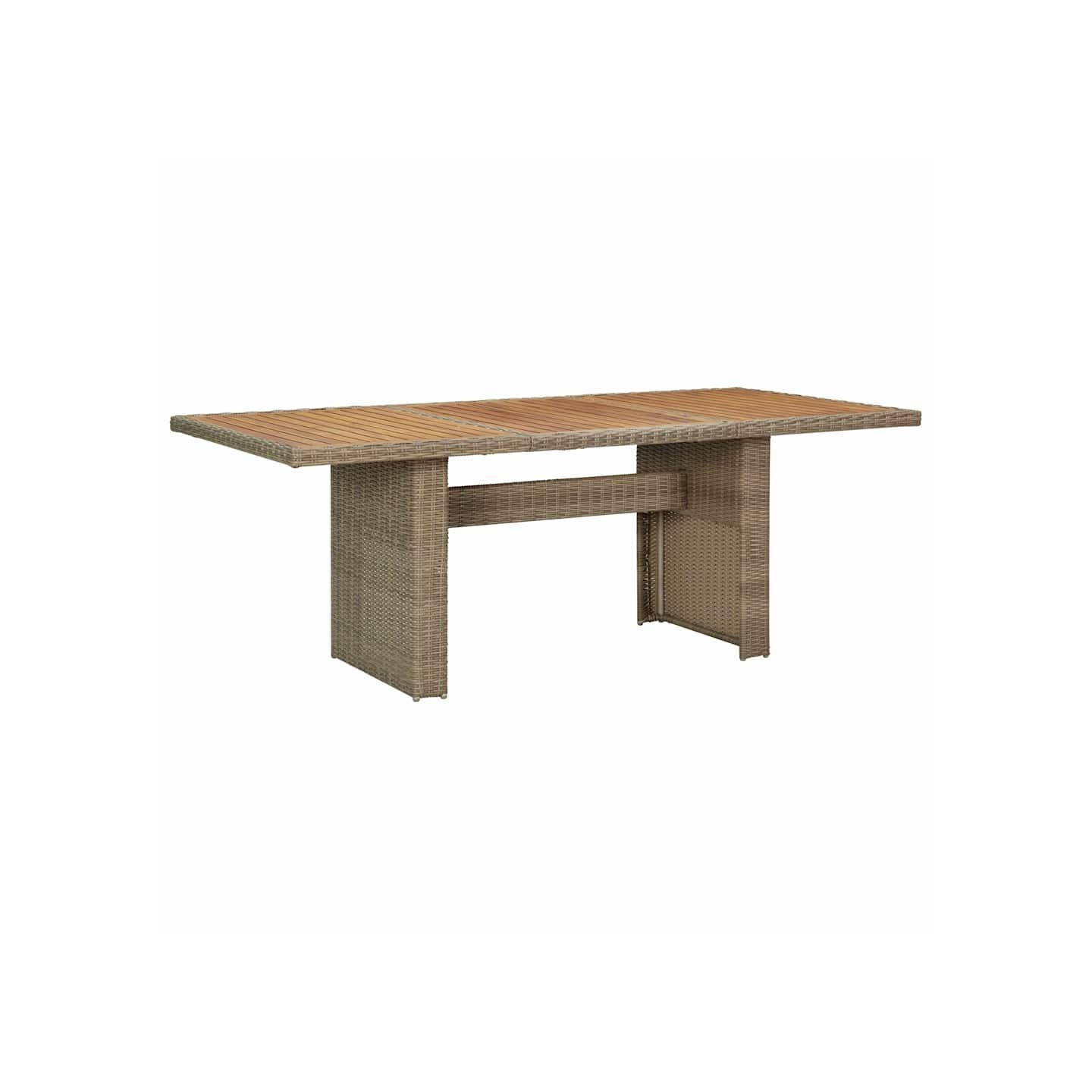 Table à manger de jardin Marron 200x100x74 cm Résine tressée