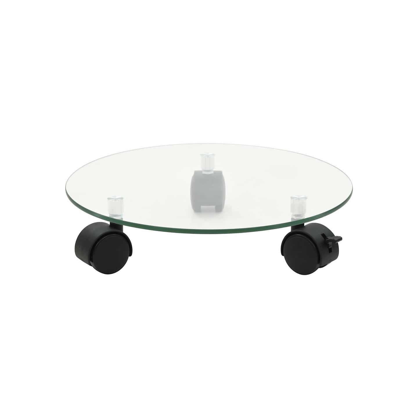 Supports roulants à plantes 4 pcs 28 cm Verre trempé Rond