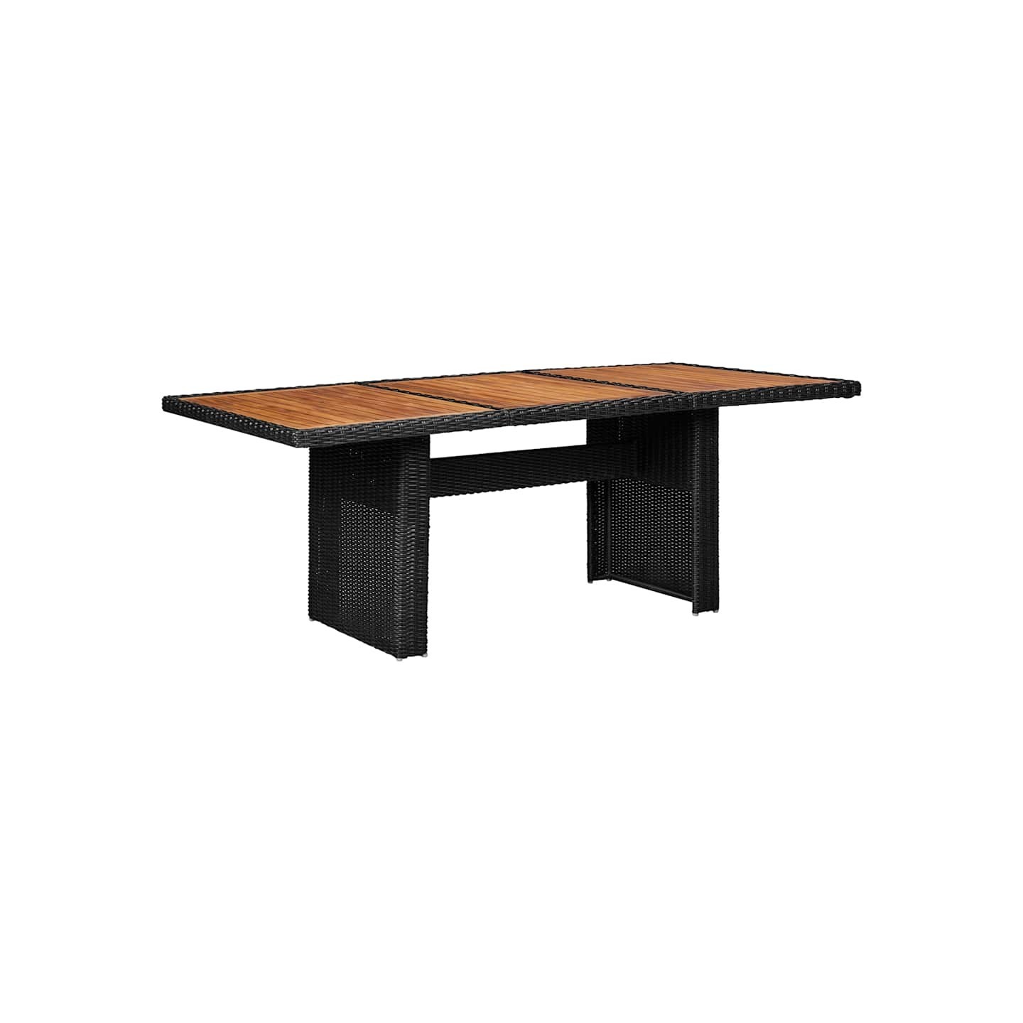 Table à manger de jardin Noir 200x100x74 cm Résine tressée