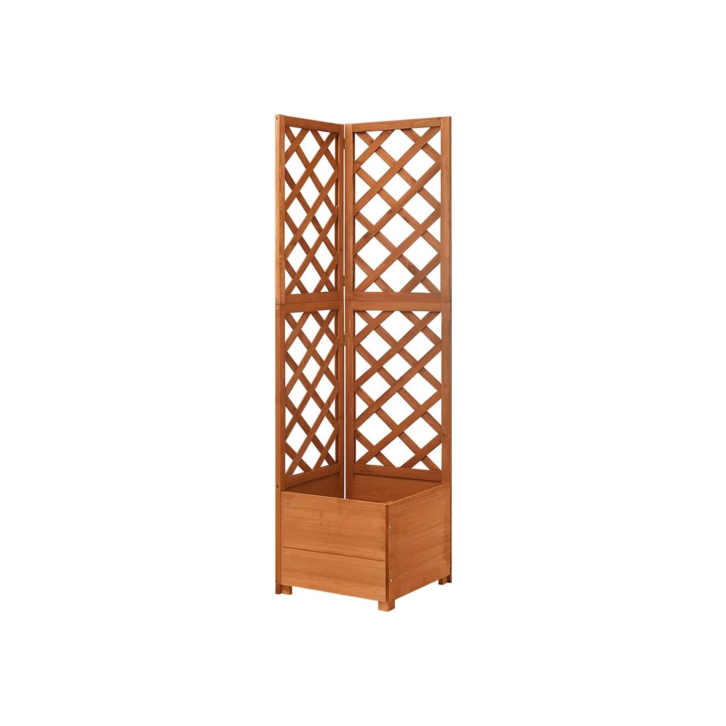 Jardinière d'angle en treillis 40x40x150cm Bois de sapin massif