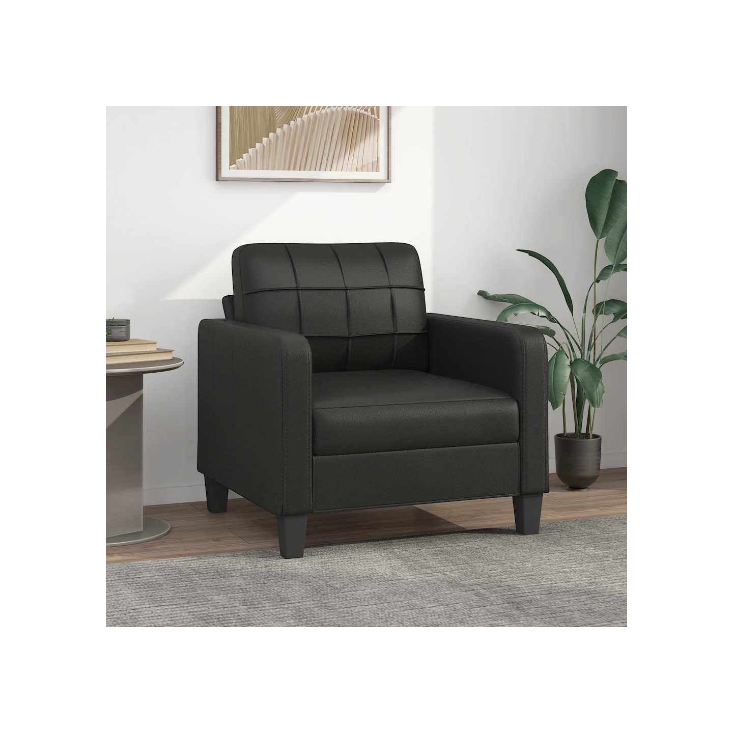 Fauteuil Noir 60 cm Similicuir