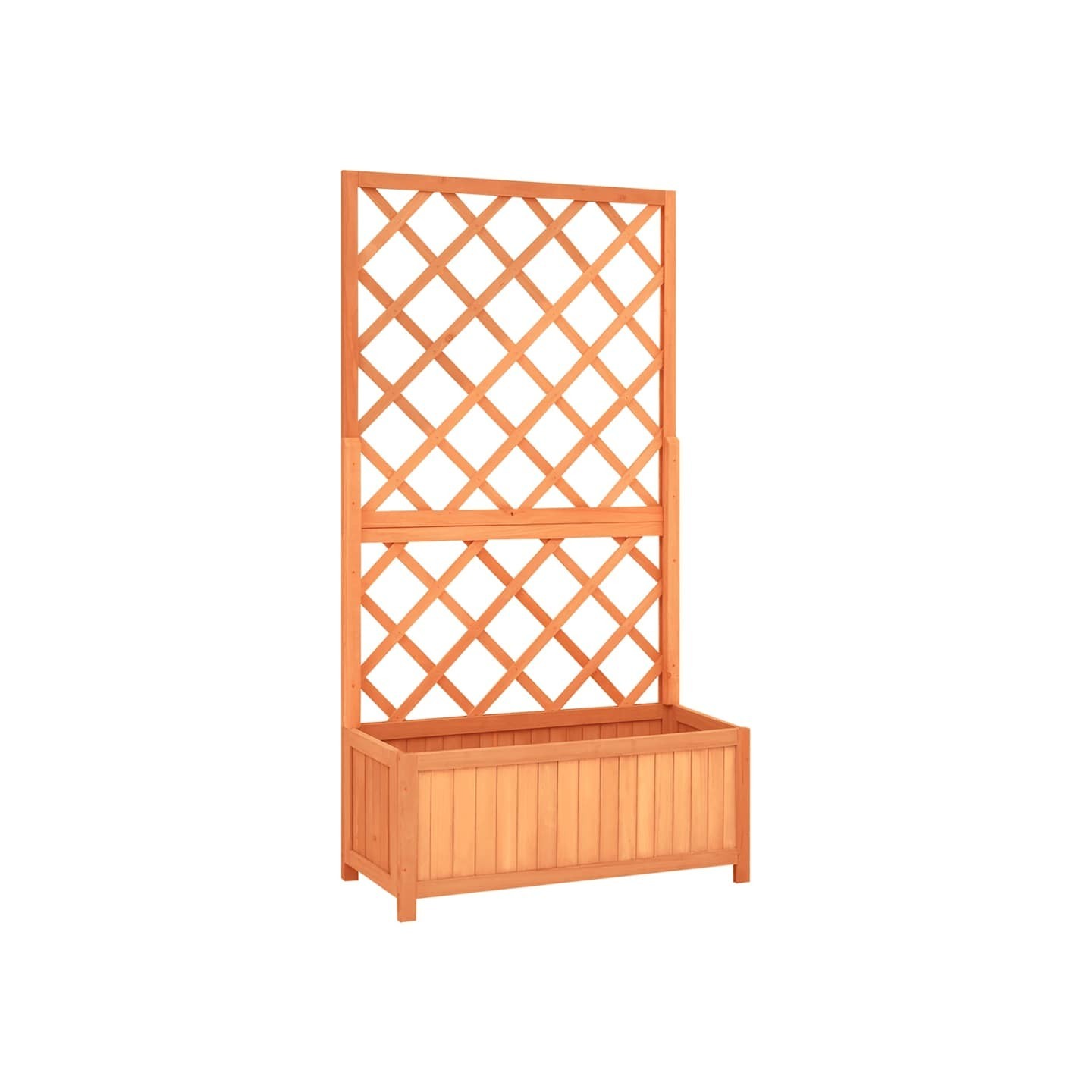 Jardinière avec treillis marron 70x30x135 cm bois massif de sapin
