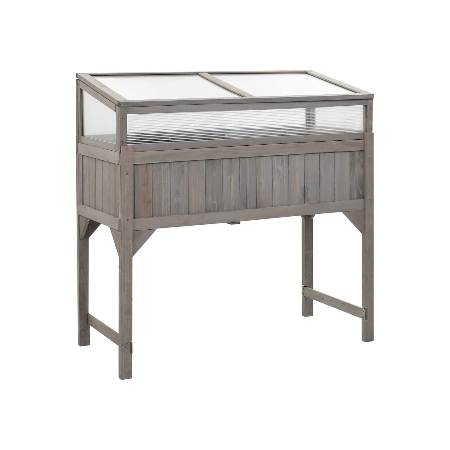 Lit surélevé avec serre 110x54x120 cm Bois de sapin massif