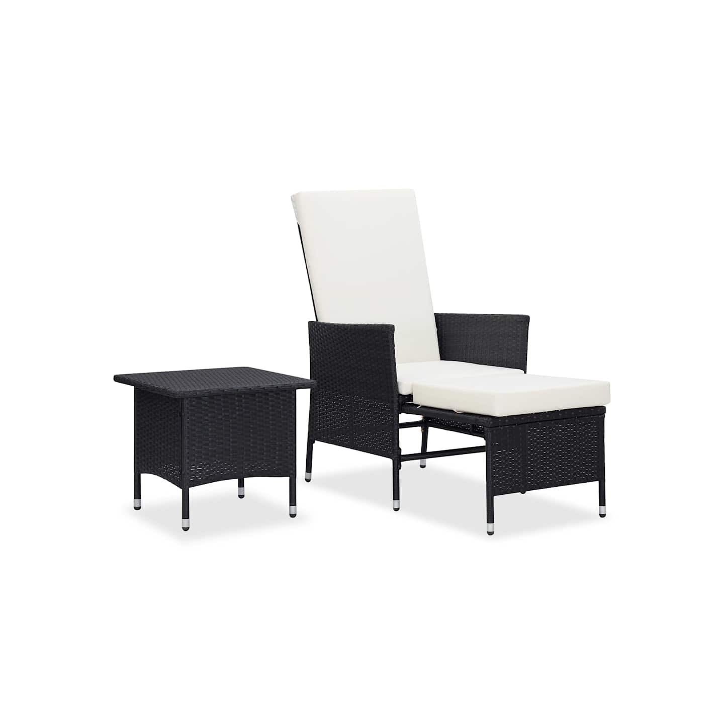 Salon de jardin 2 pcs avec coussins Résine tressée Noir