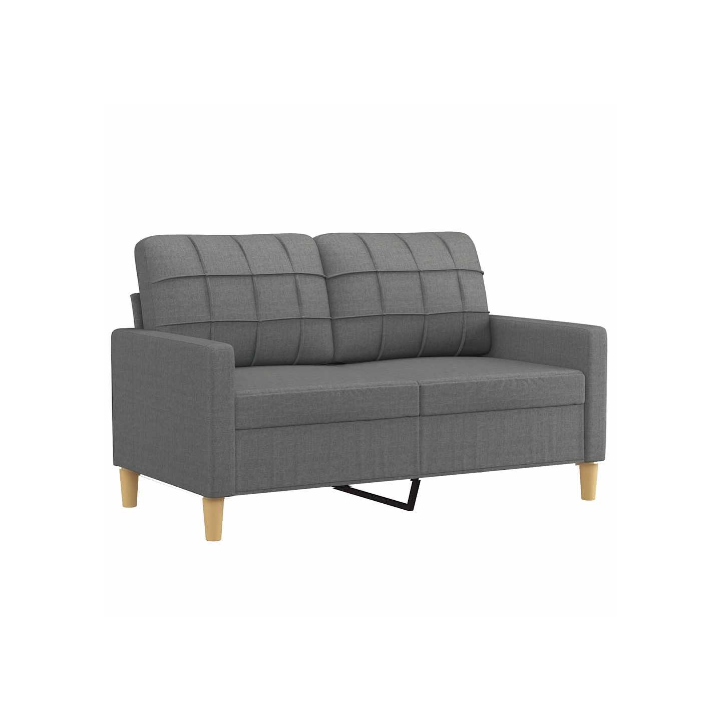 Canapé à 2 places Gris foncé 120 cm Tissu