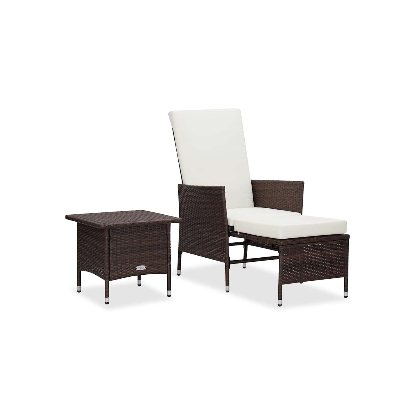 Salon de jardin 2 pcs avec coussins Résine tressée Marron