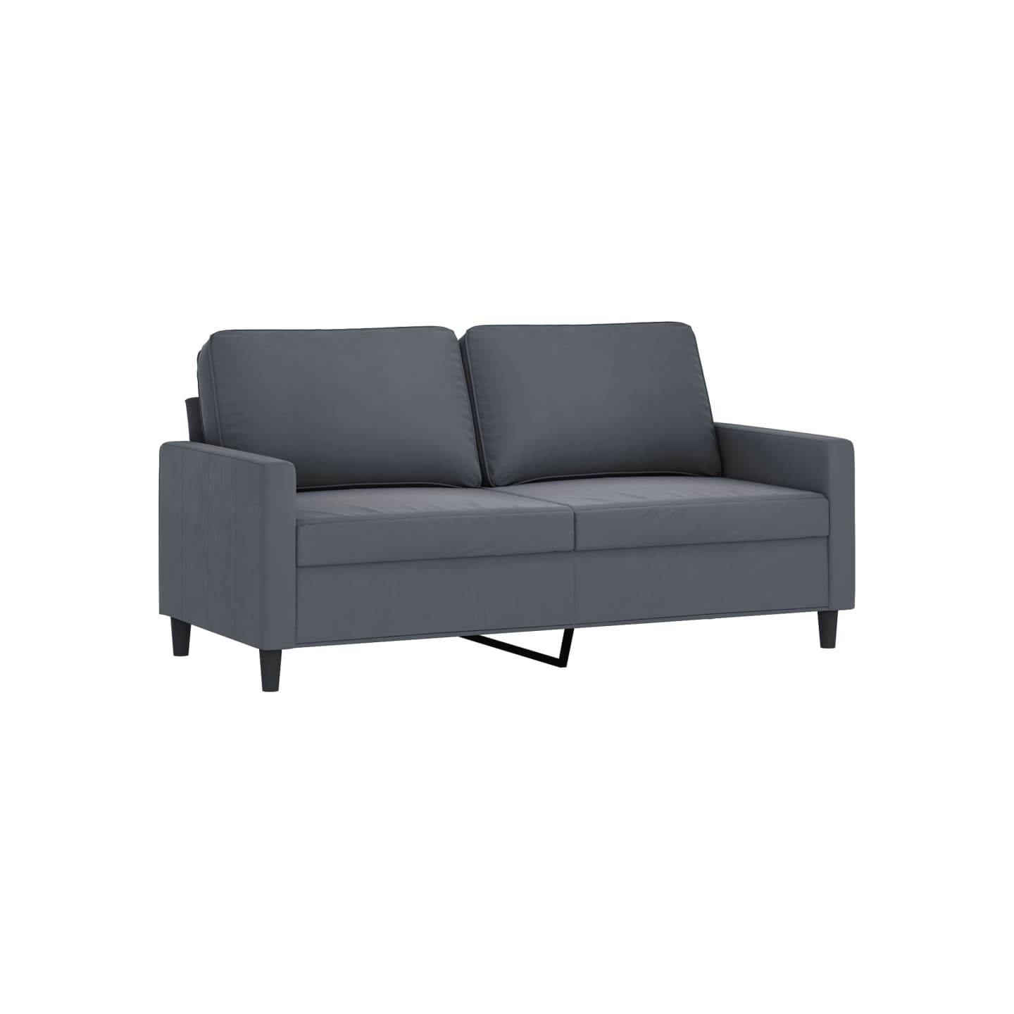 Canapé à 2 places Gris foncé 140 cm Velours