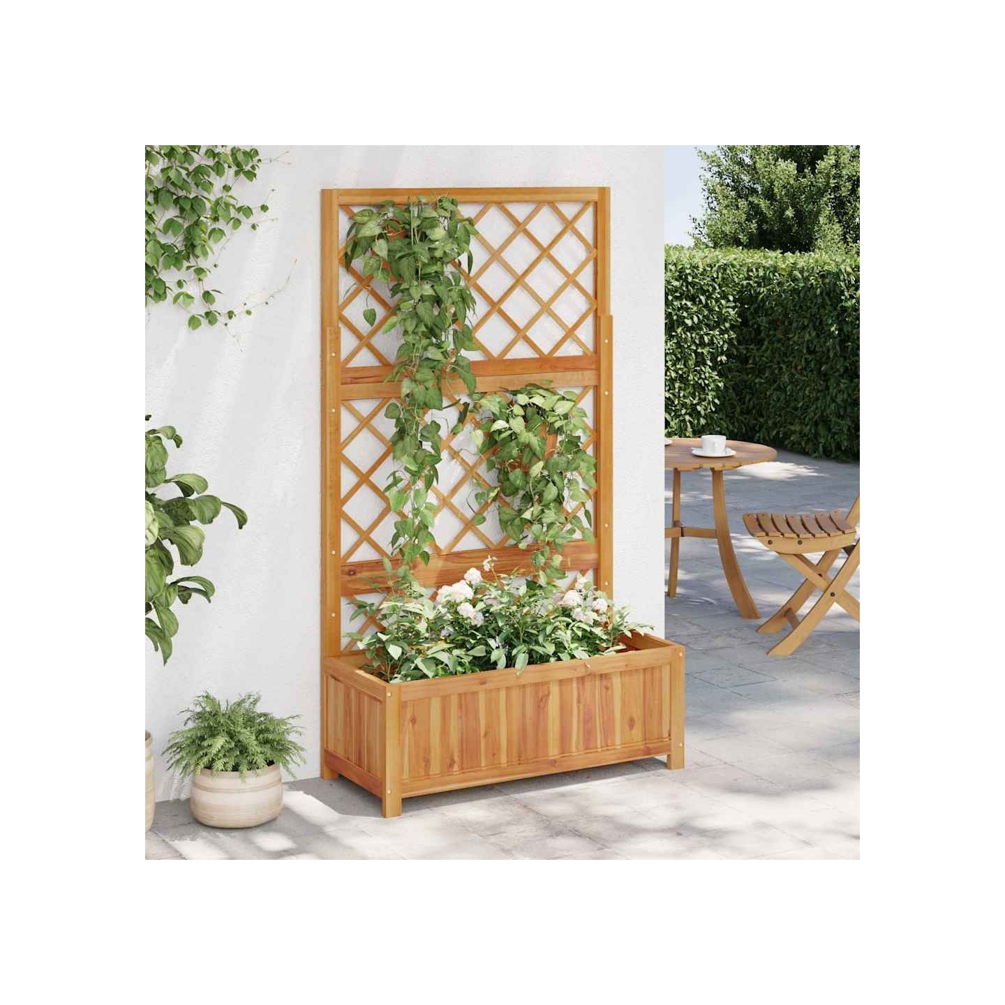 Lit surélevé avec treillis 85x38x150 cm Bois massif d'acacia