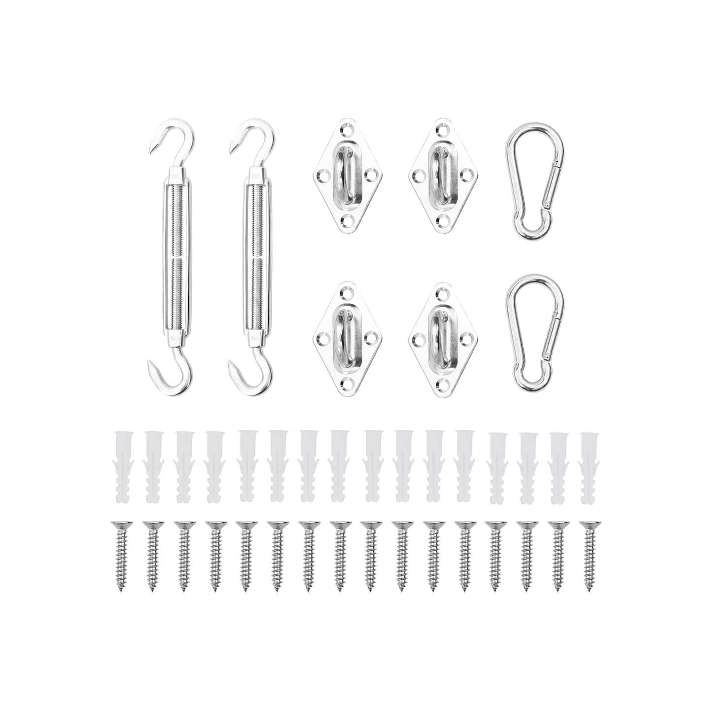 Jeu d'accessoires de voile d'ombrage 8 pcs Acier inoxydable