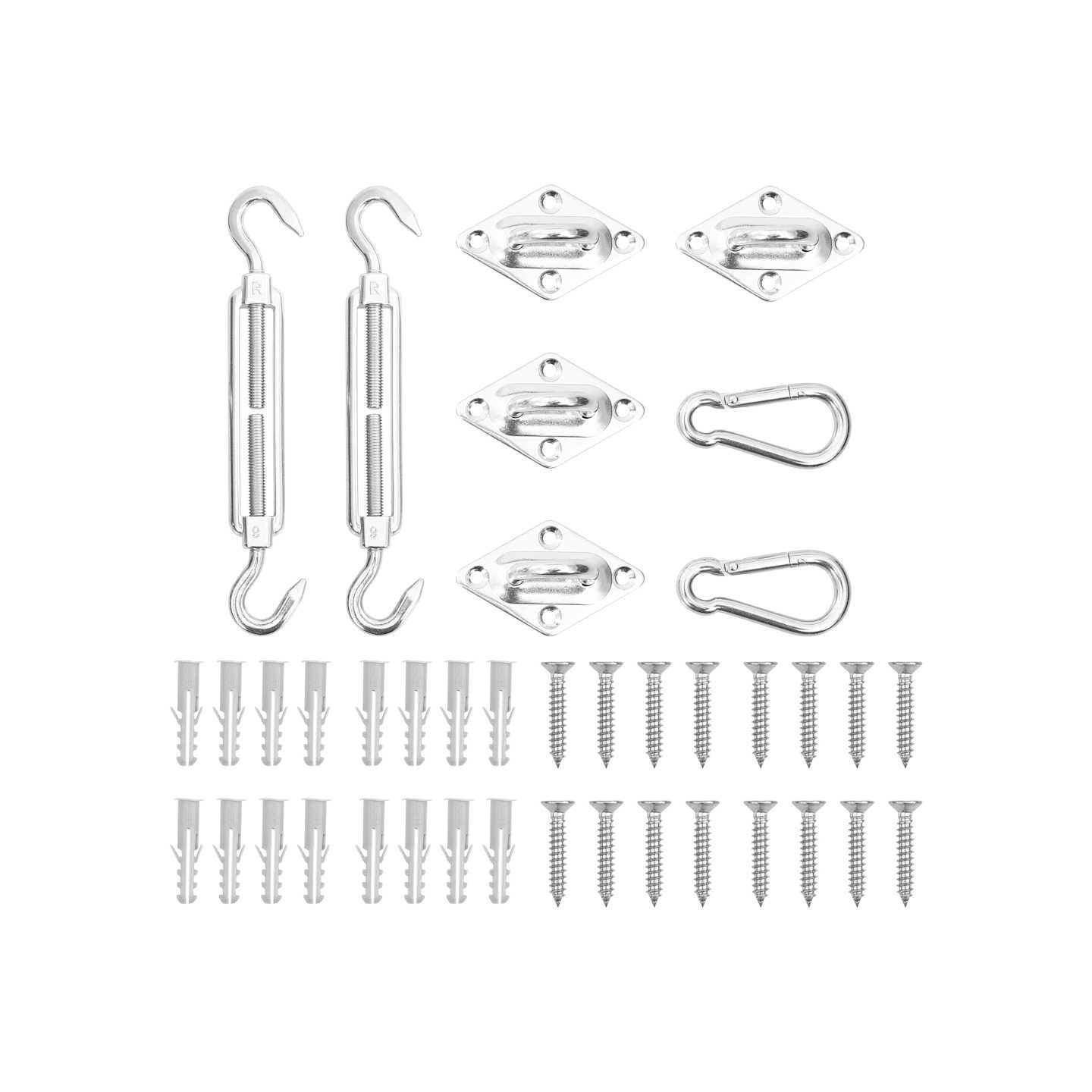Jeu d'accessoires de voile d'ombrage 8 pcs Acier inoxydable