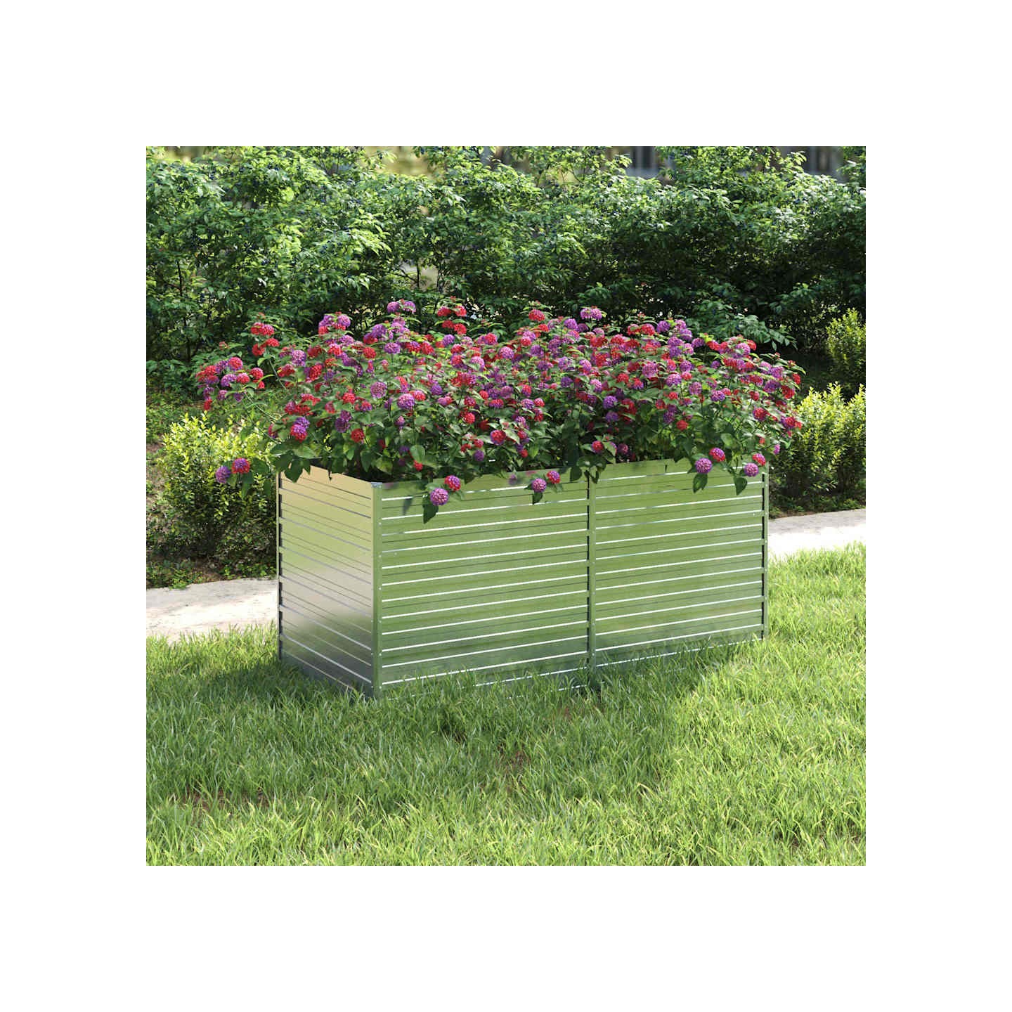 Lit surélevé de jardin 160x80x77 cm Acier galvanisé Argenté