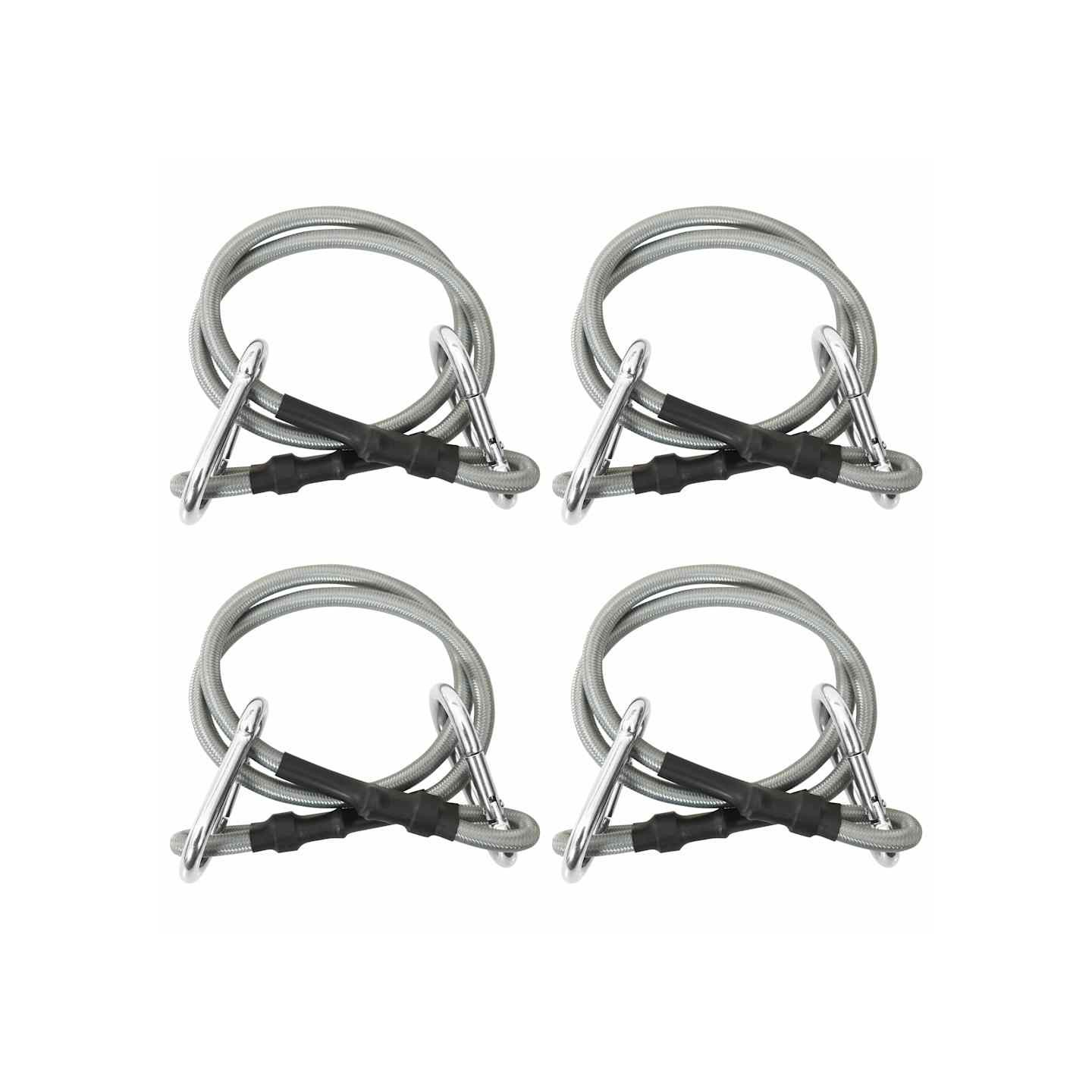Cordes avec mousqueton 4 pcs Caoutchouc