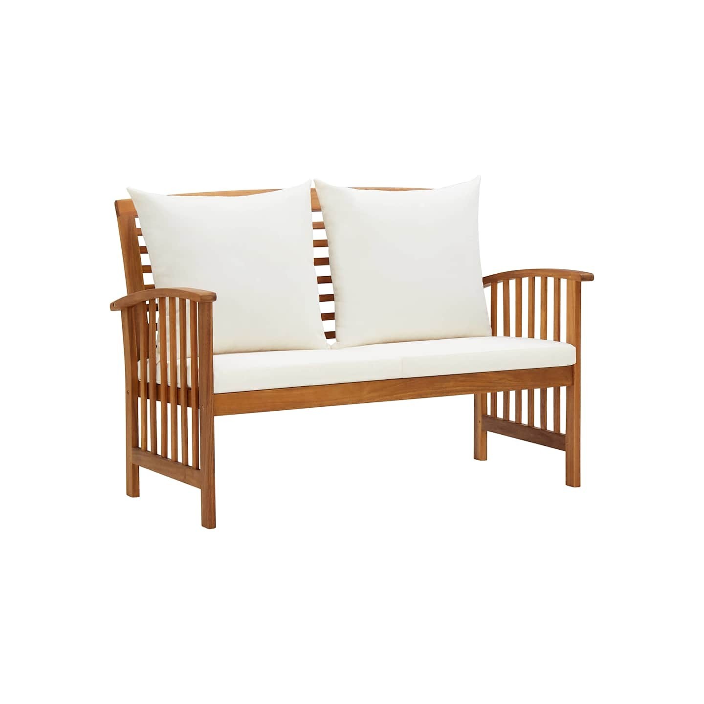 Banc de jardin avec coussins 119 cm Bois solide d'acacia