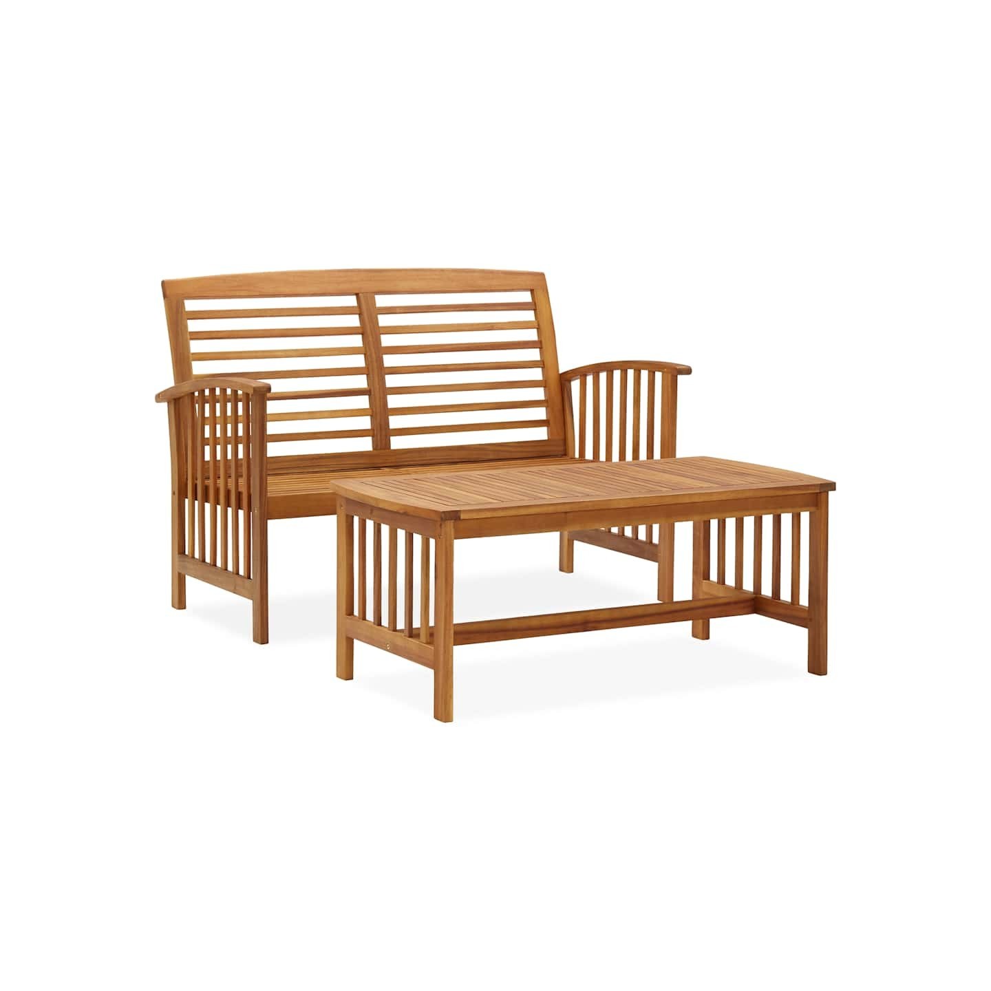 Salon de jardin 2 pcs Bois d'acacia solide