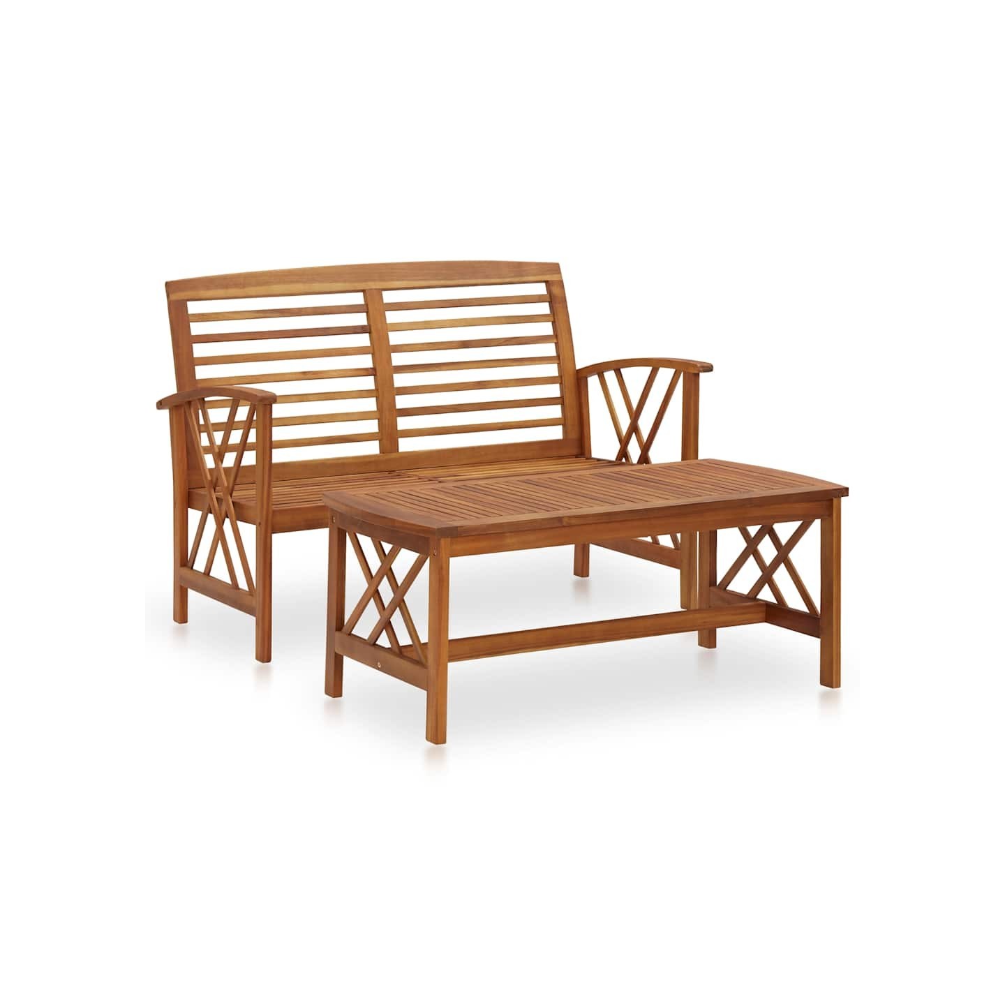 Salon de jardin 2 pcs Bois d'acacia solide