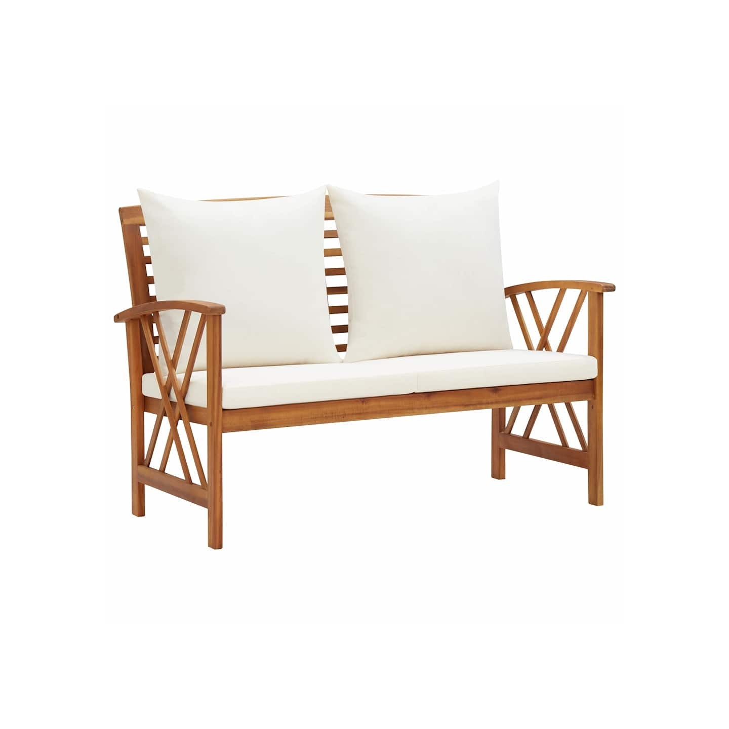 Banc de jardin avec coussins 119 cm Bois solide d'acacia