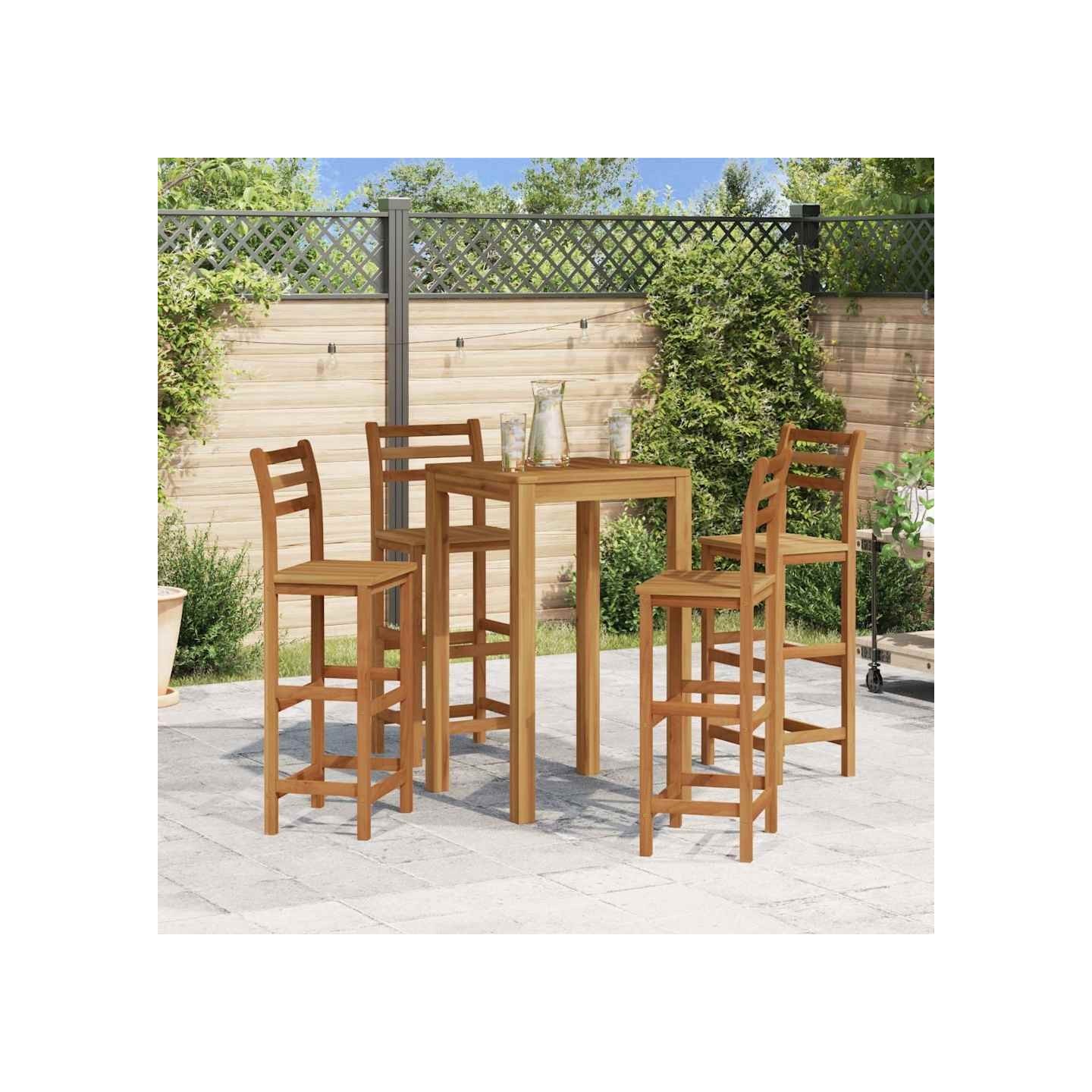 Tabourets de bar lot de 4 bois d'acacia solide