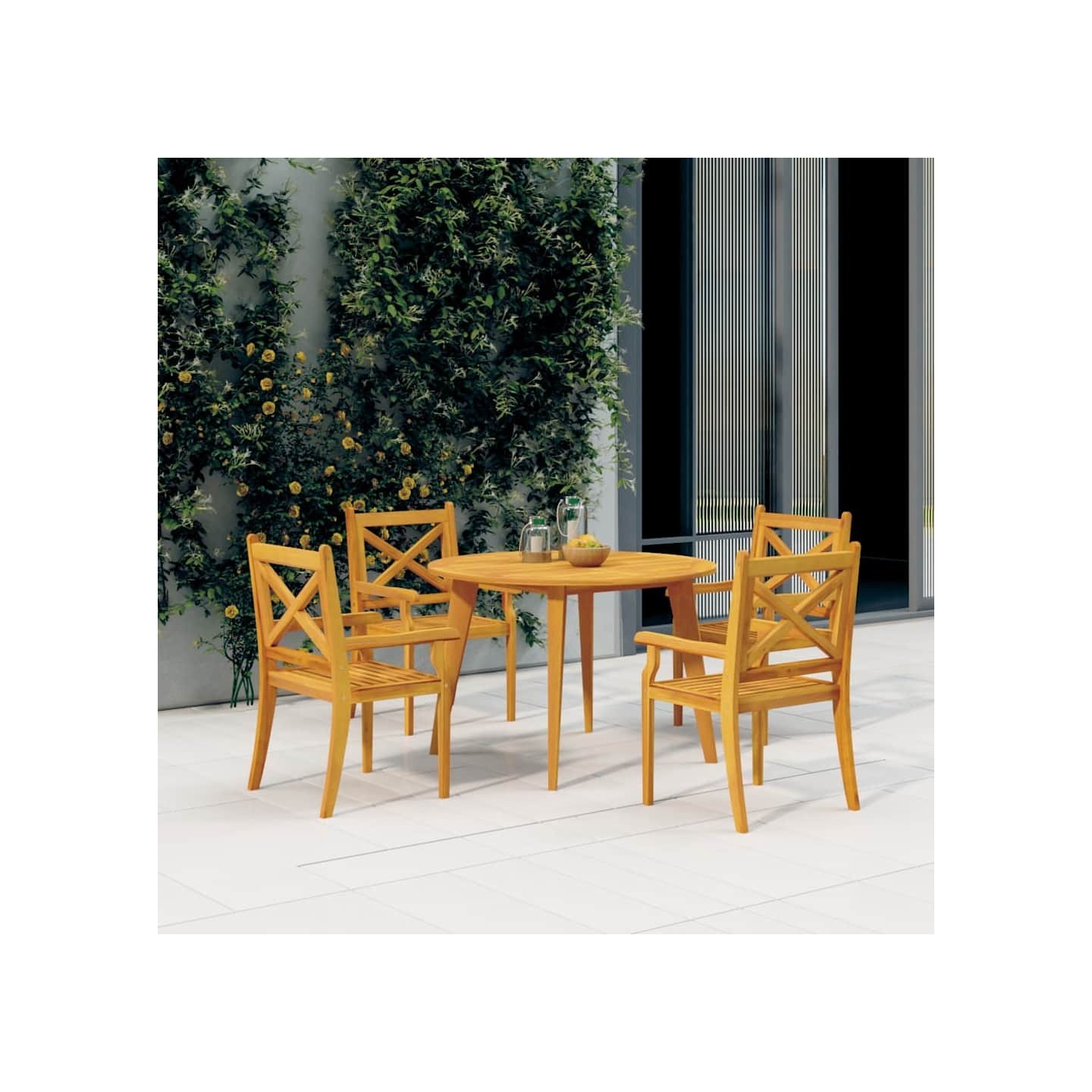 Table de jardin Ø110x75 cm Bois d'acacia solide