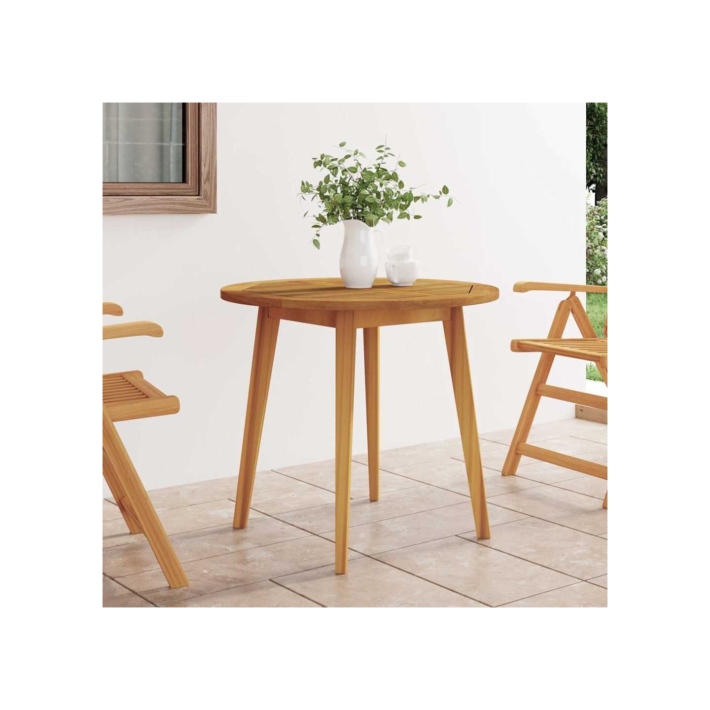 Table de jardin Ø85x75 cm Bois d'acacia solide