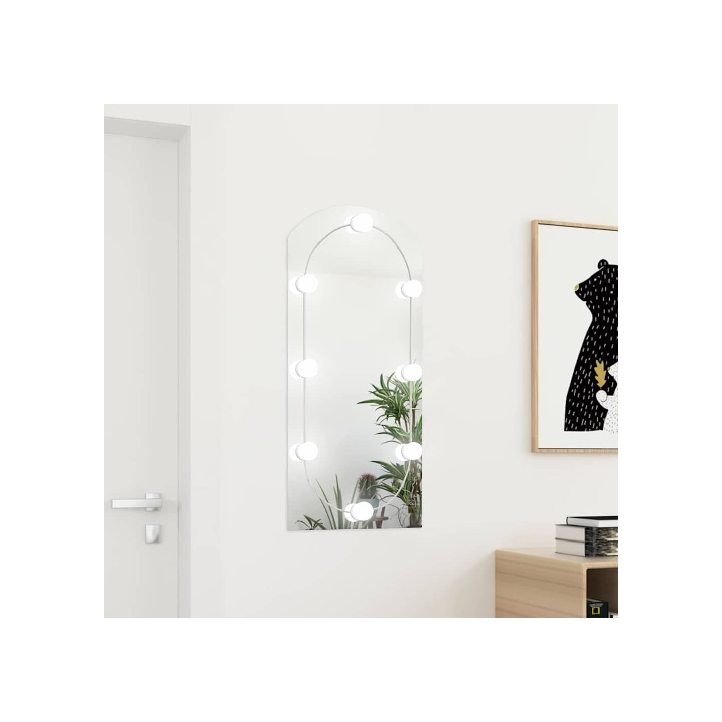 Miroir avec éclairage LED 90x45 cm Verre Arche