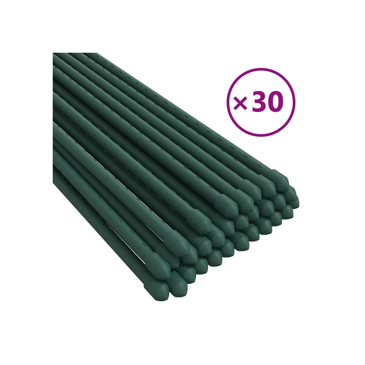 Piquets pour plantes de jardin 30 pcs vert 150 cm acier