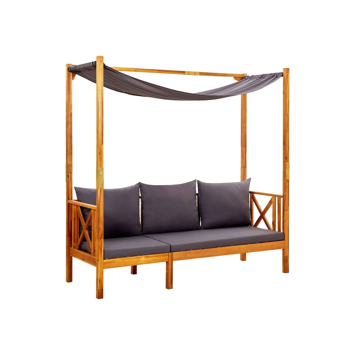 Banc de jardin avec auvent Bois d'acacia solide