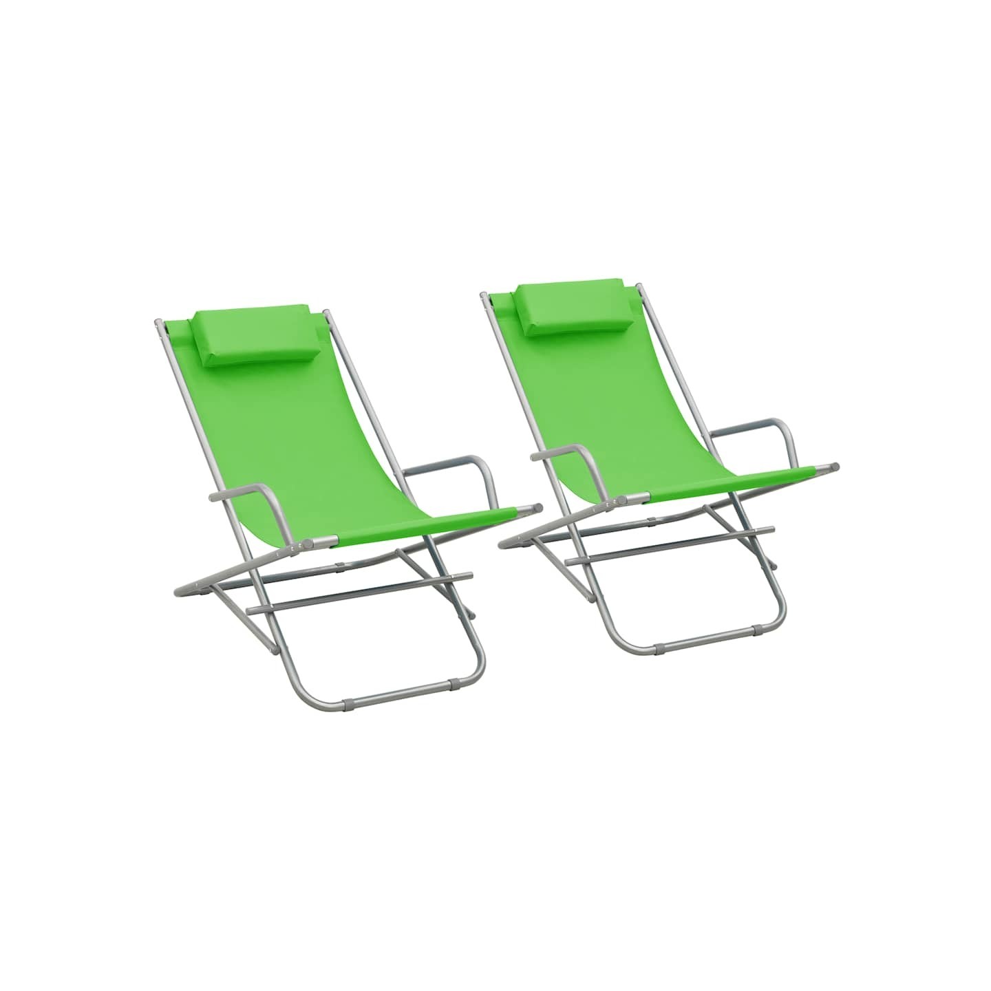 Chaises à bascule lot de 2 Acier Vert