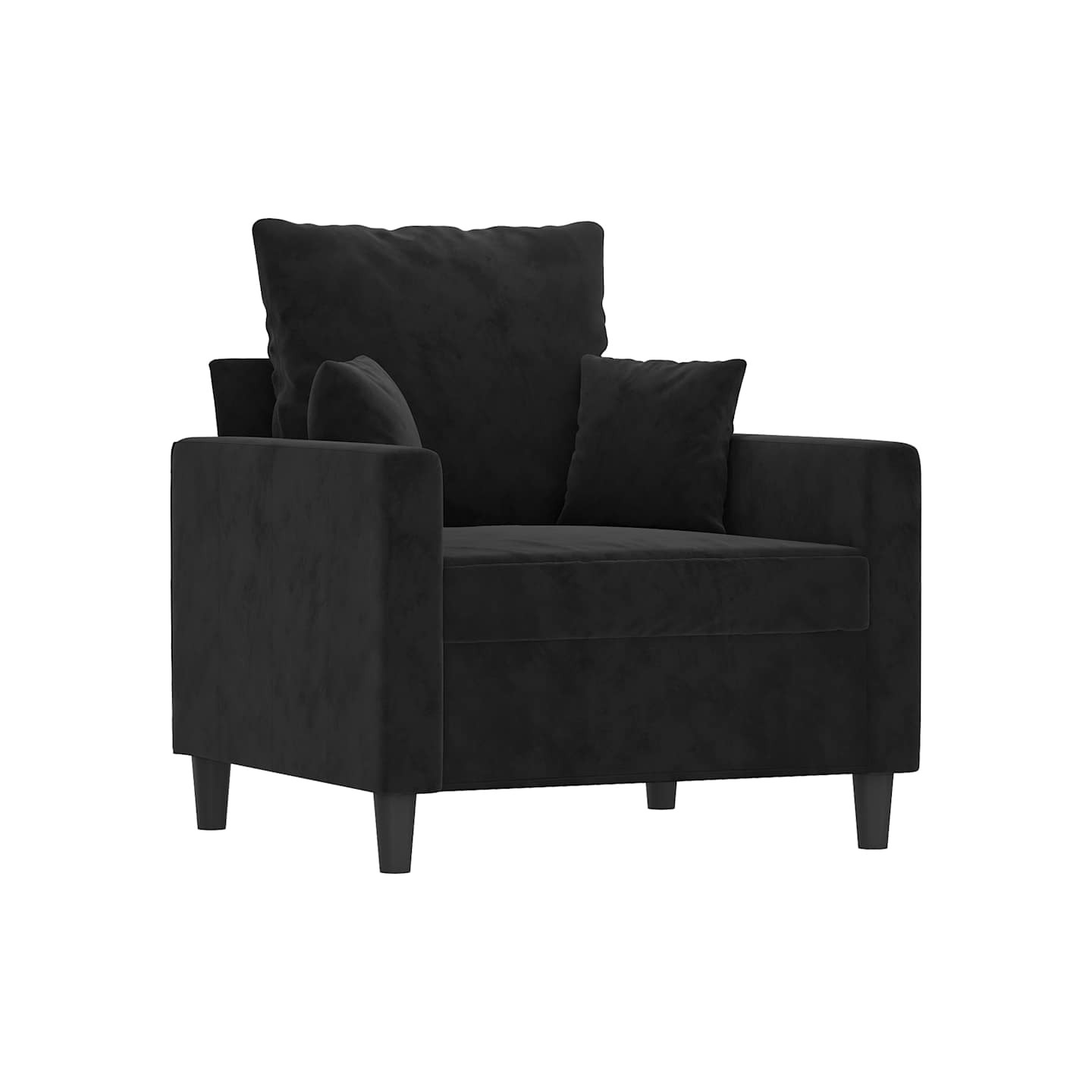 Fauteuil Noir 60 cm Velours