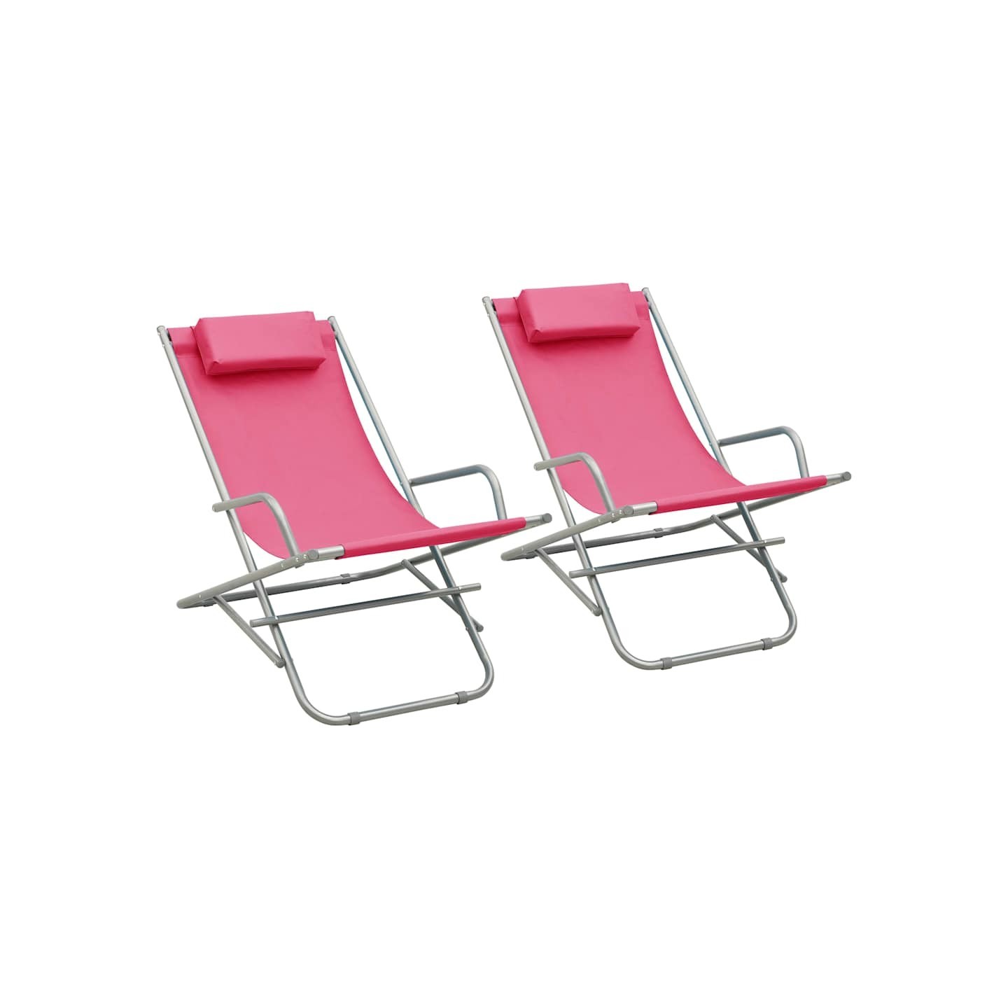 Chaises à bascule lot de 2 Acier Rose