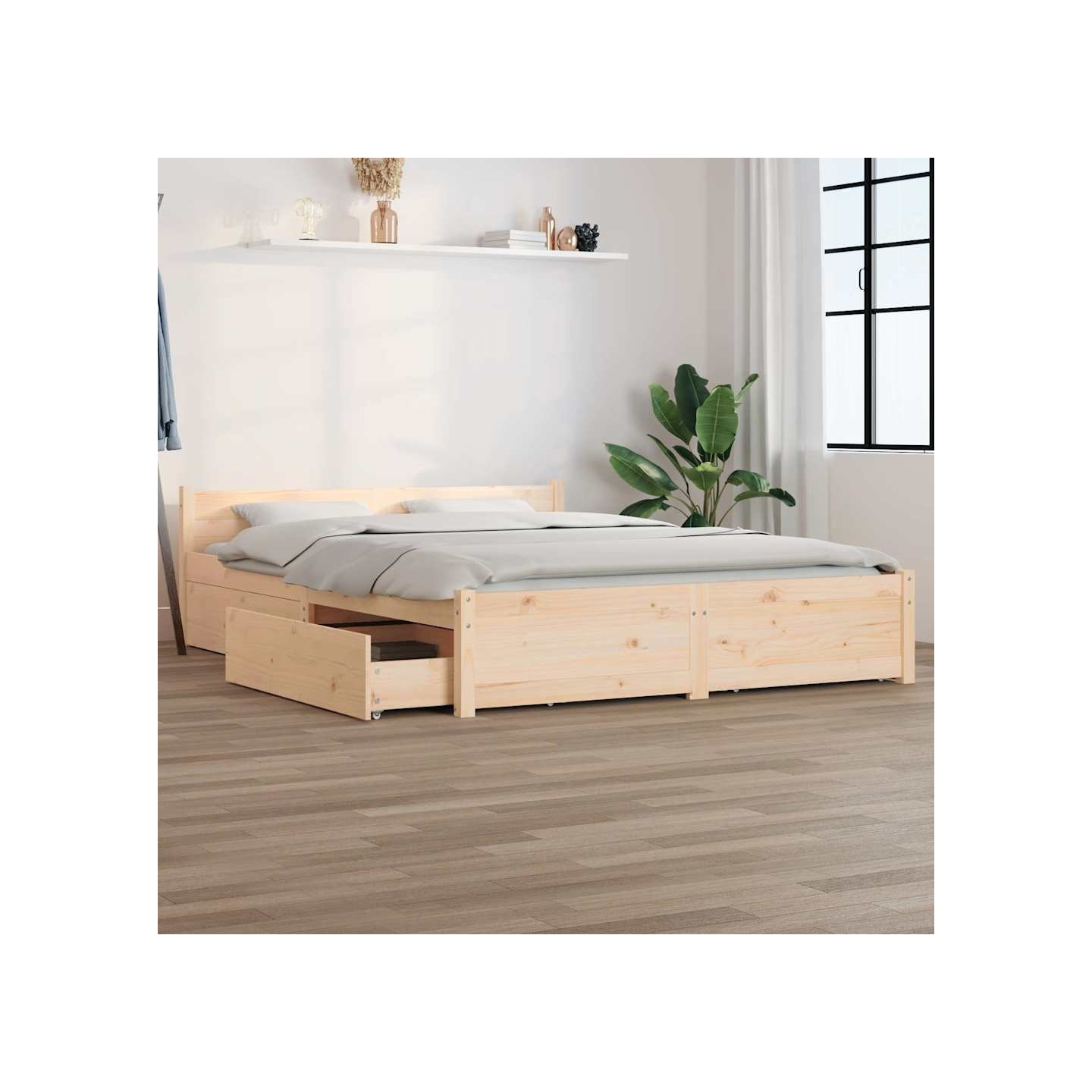 Cadre de lit sans matelas avec tiroirs 120x200 cm