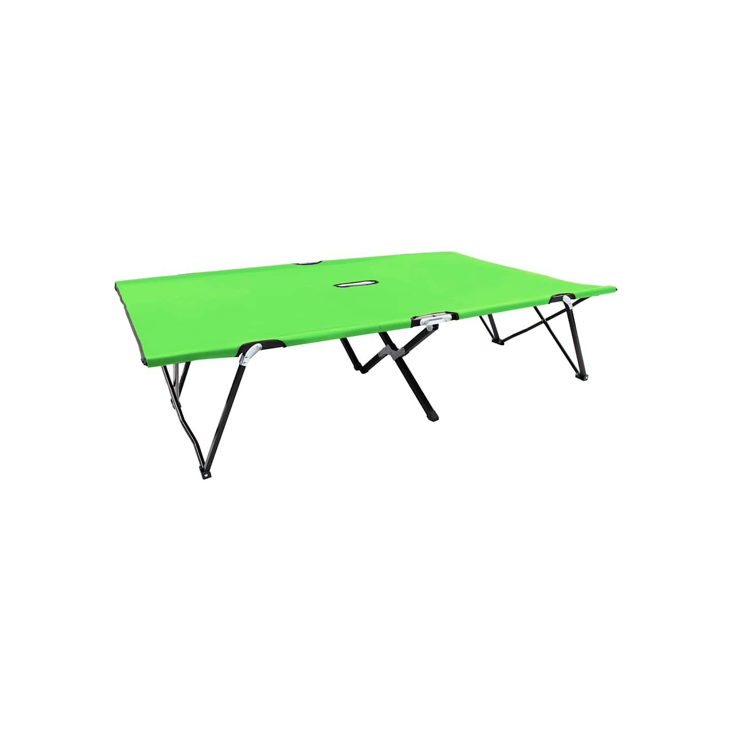 Chaise longue pliable 2 places vert acier