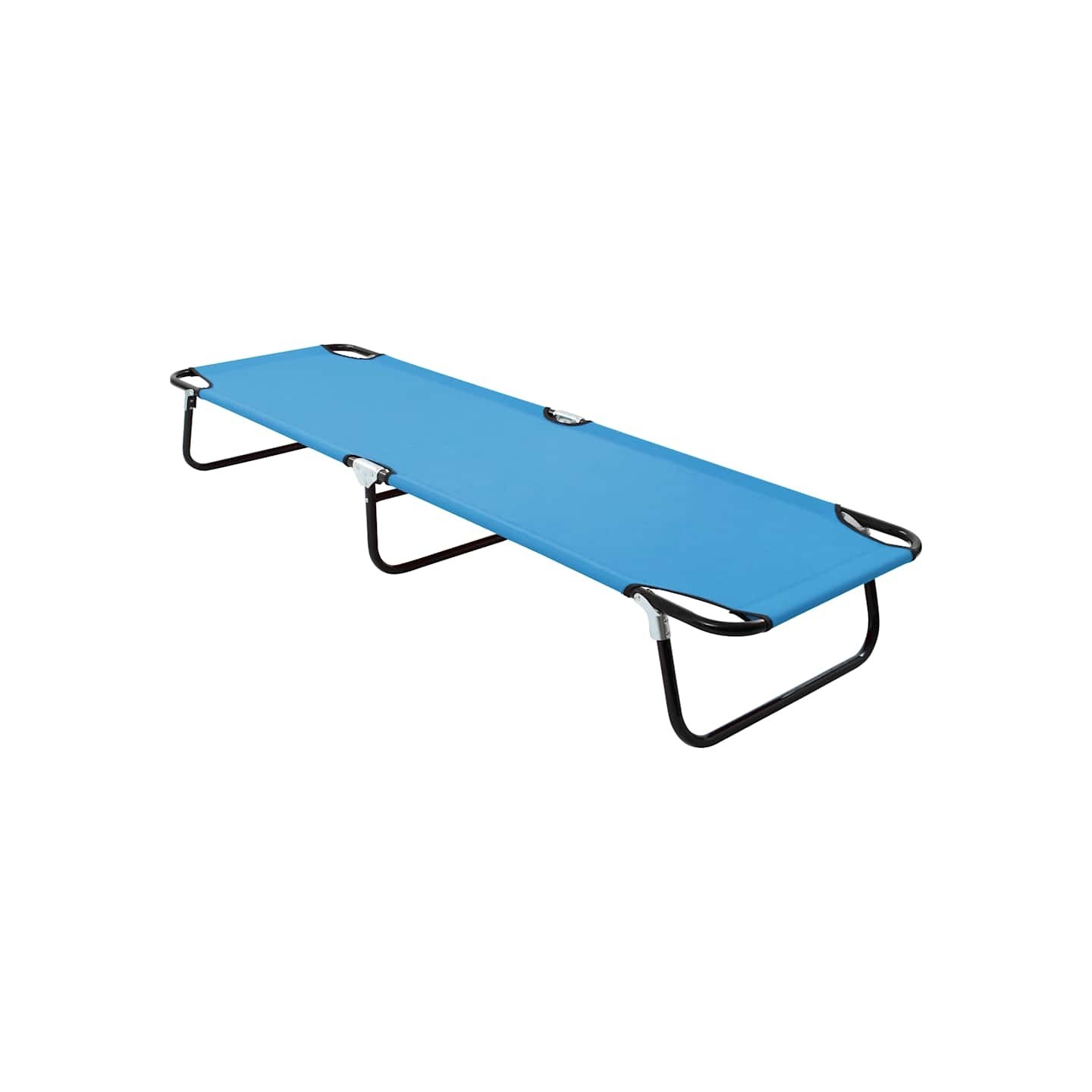 Chaise longue pliable acier bleu turquoise