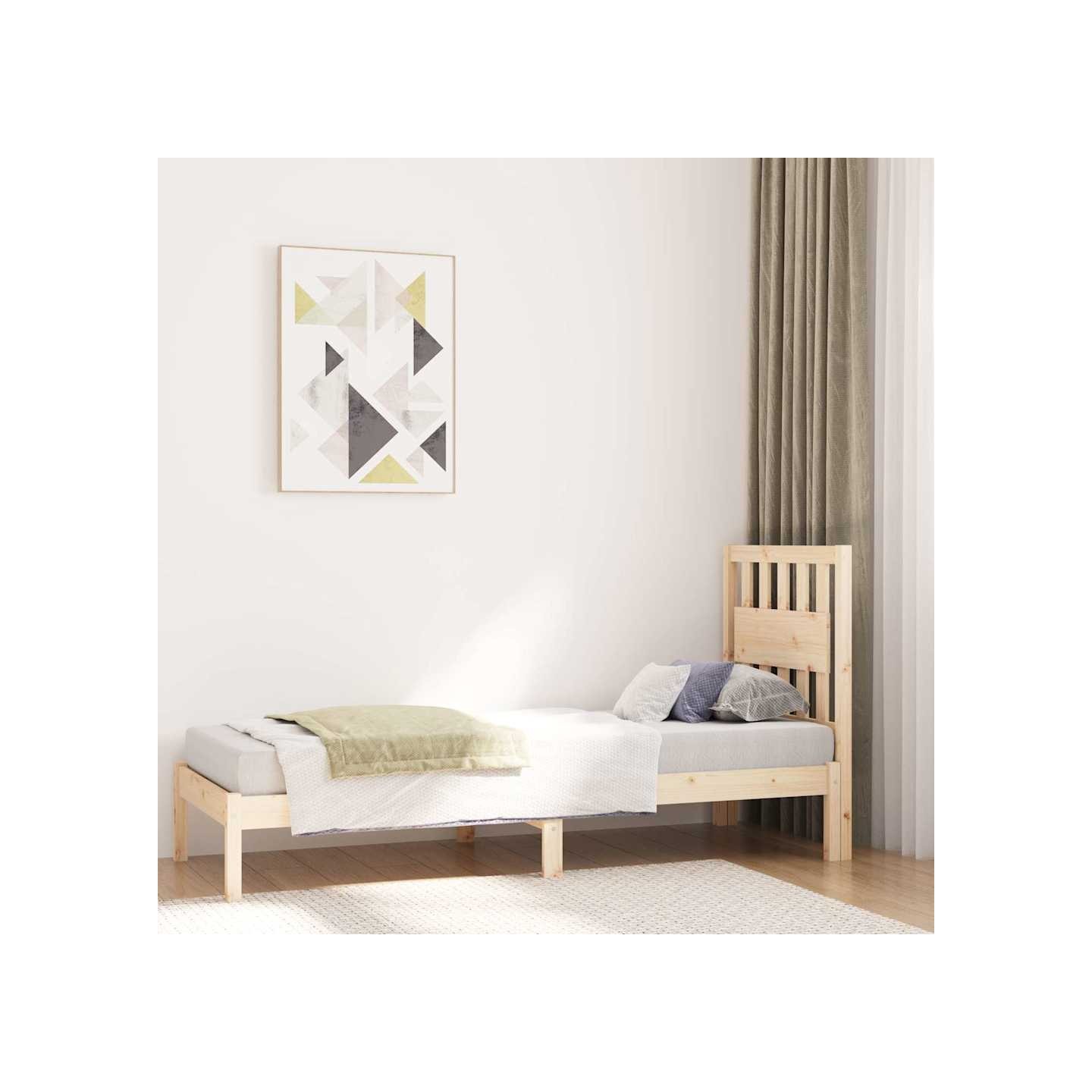 Cadre de lit sans matelas bois massif