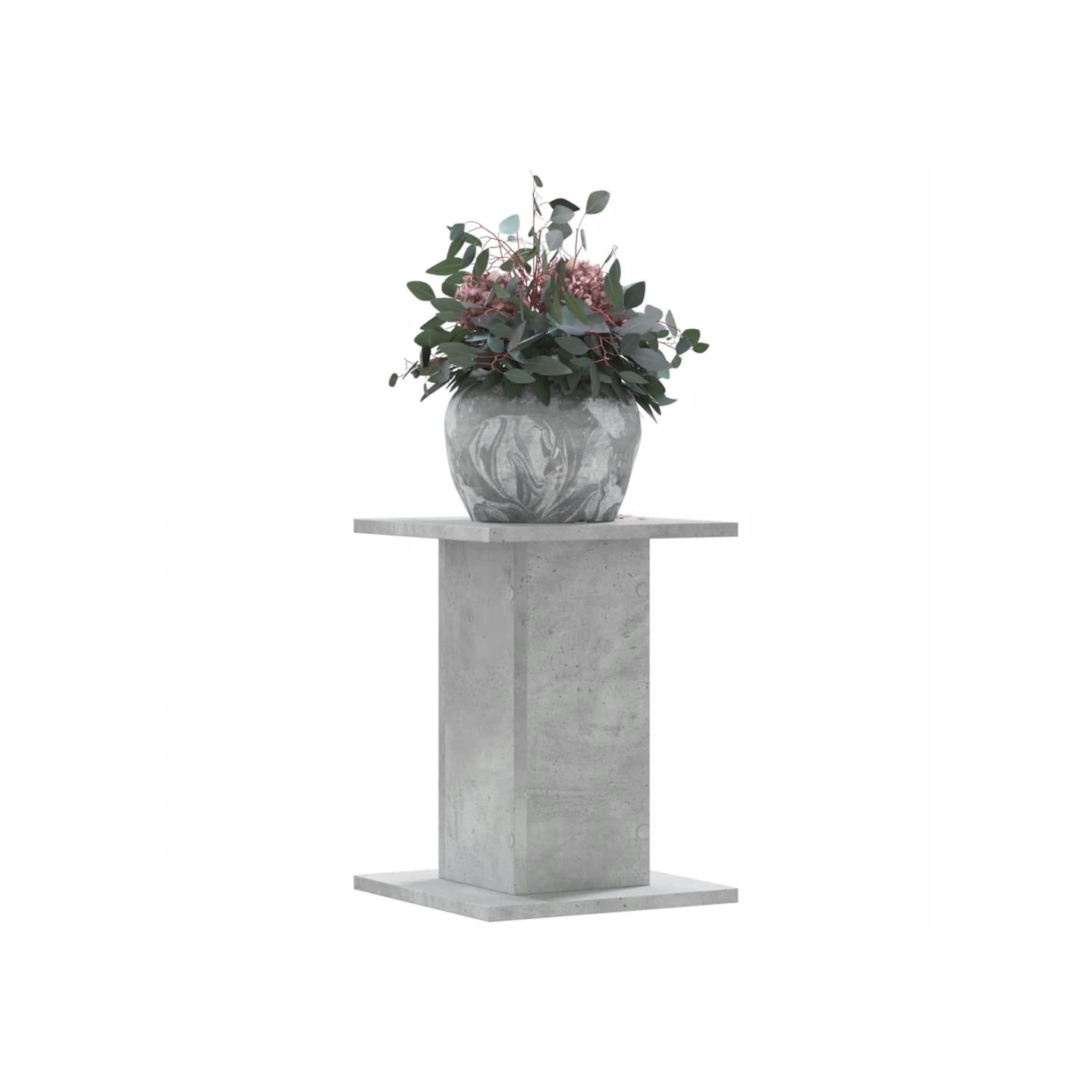 Supports pour plantes 2 pcs gris béton bois d'ingénierie