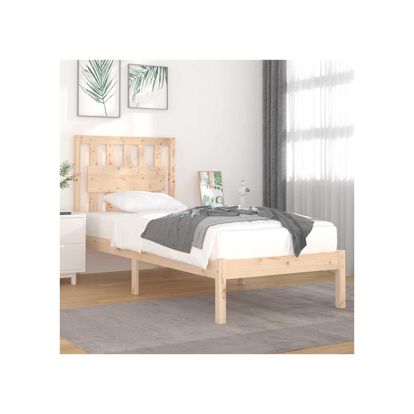 Cadre de lit sans matelas bois massif