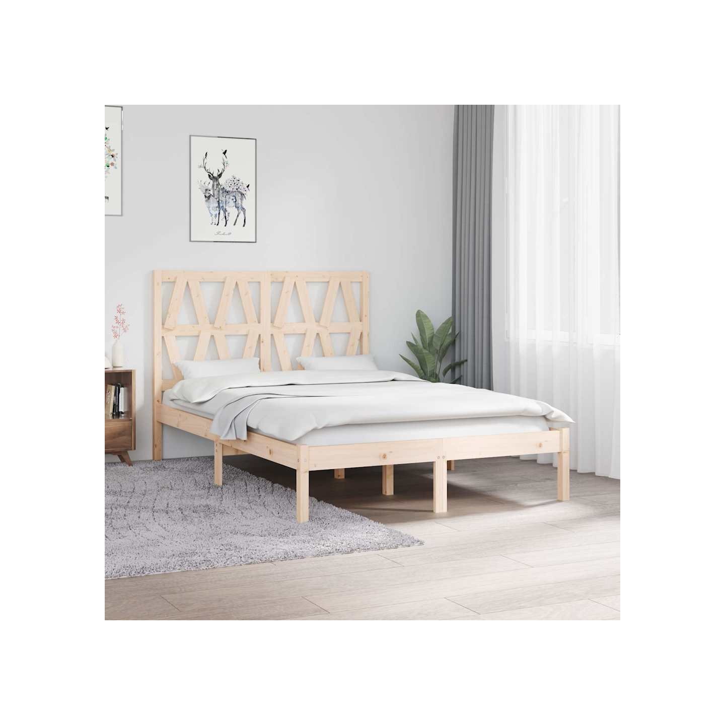 Cadre de lit sans matelas bois massif