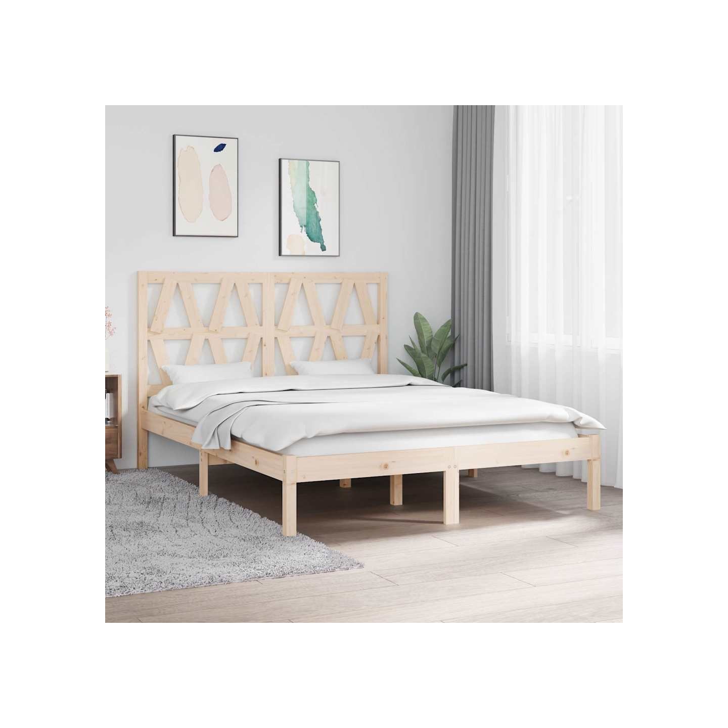 Cadre de lit Bois de pin massif 140x200 cm